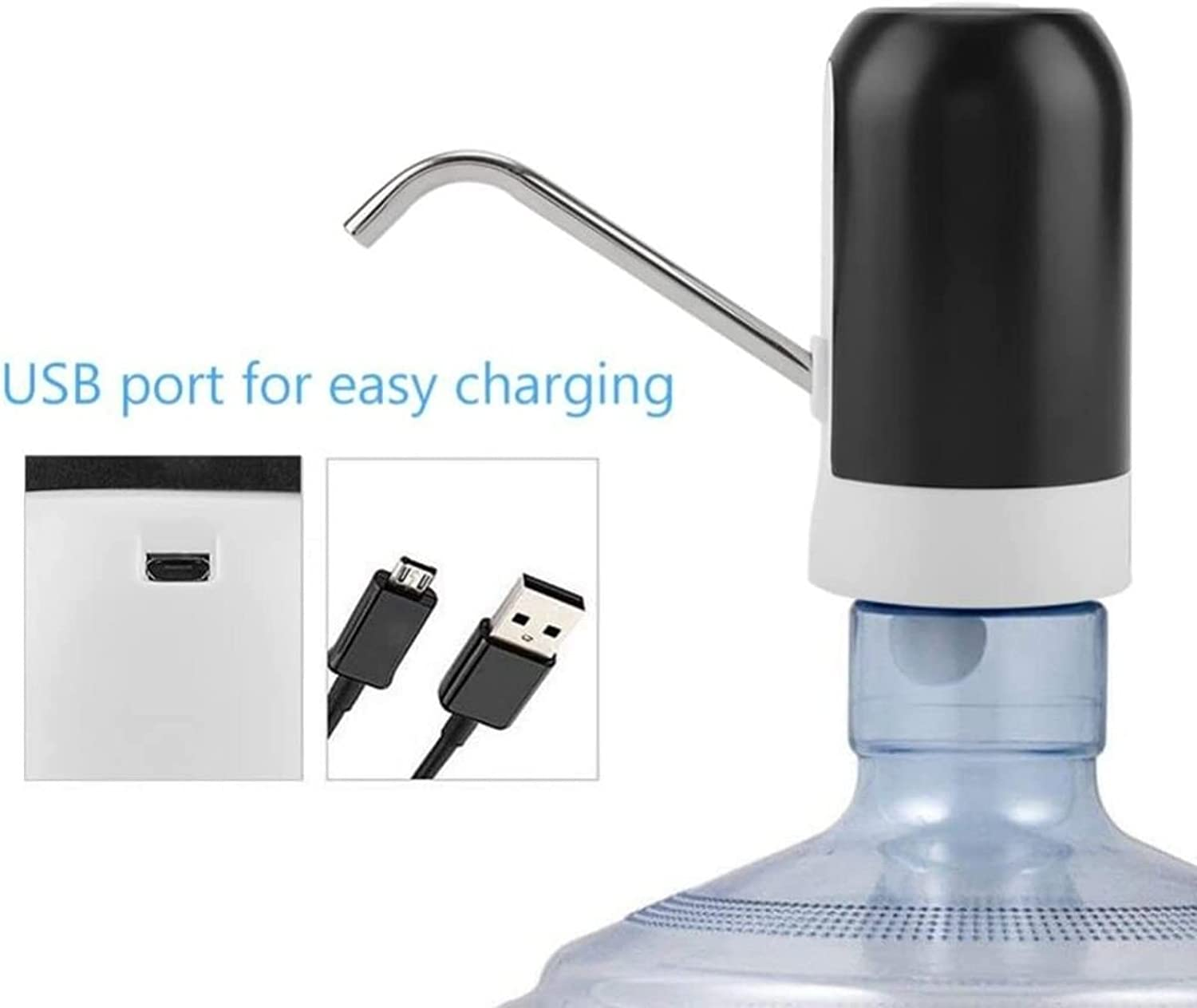 Gominimo Electric Water Dispensers, Portable, USB Charging, up to 5 Gallon Water, Bottle Pump for Kitchen Home Office Camping