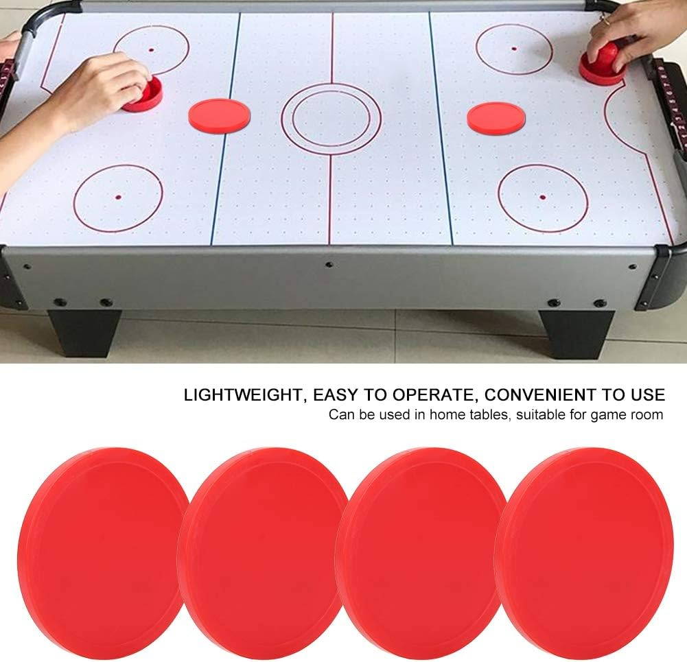 4PCS Air Hockey Pucks, Red Plastic Hockey Pucks Replacement Accessories for Game Tables, Game Room, Small Size for Kids, Large Size for Adult, (Large (82Mm)) image number 2