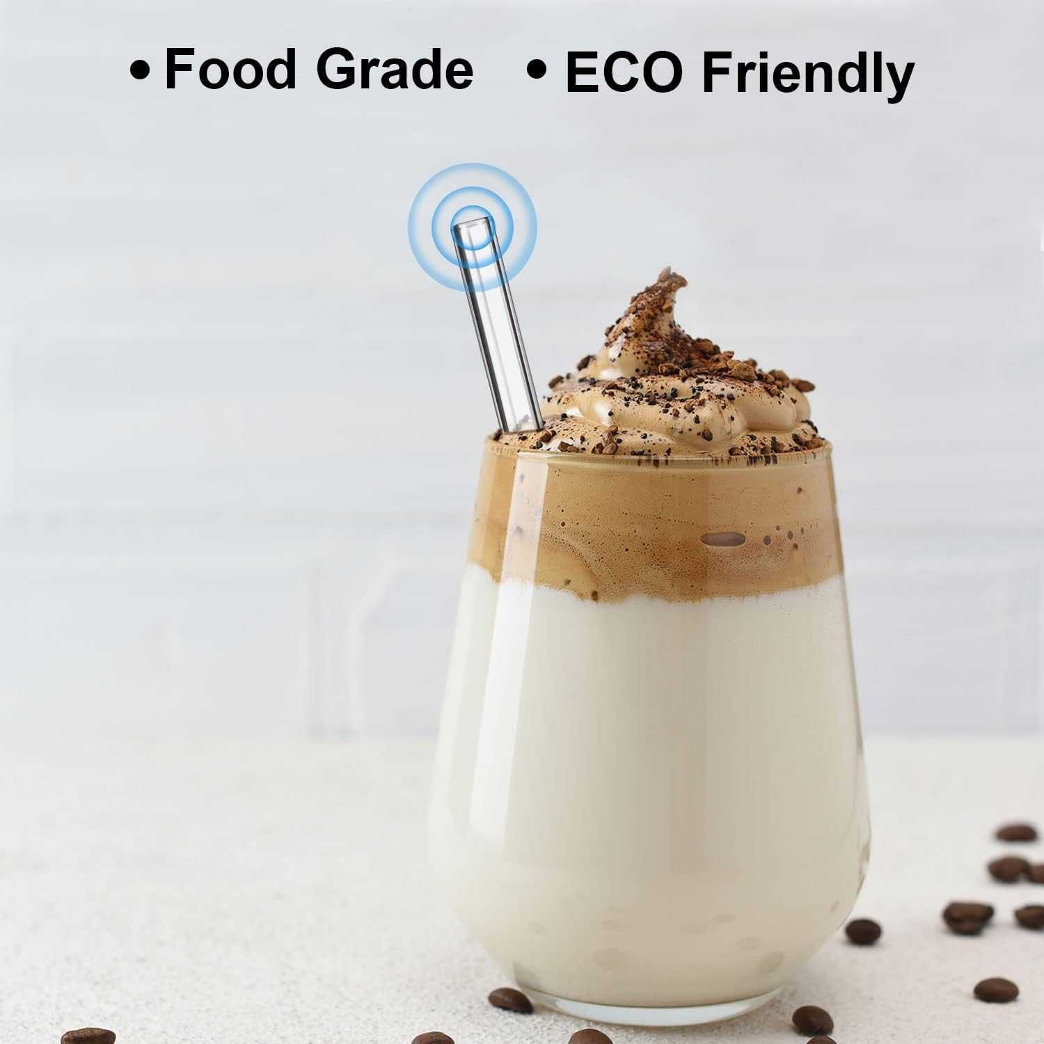 Reusable Glass Straws: Portable with Case, Multi-Size Clear Straws for Drinking