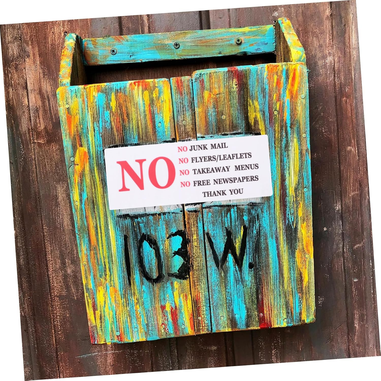 HOMSFOU 2Pcs Mailbox Stickers Signs No Junk Mail Sticker for Mailbox Non-Adhesive Mailbox Sign Quality Warning Sticker Self-Adhesive Mailbox Sticker Mailbox Protection Sticker Red PVC image number 1