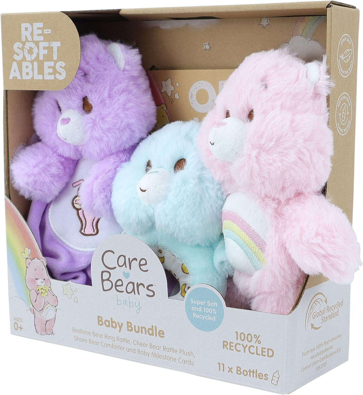 Resoftables Care Bear Baby Bundle (Rattle, Comforter, Plush) image number 2