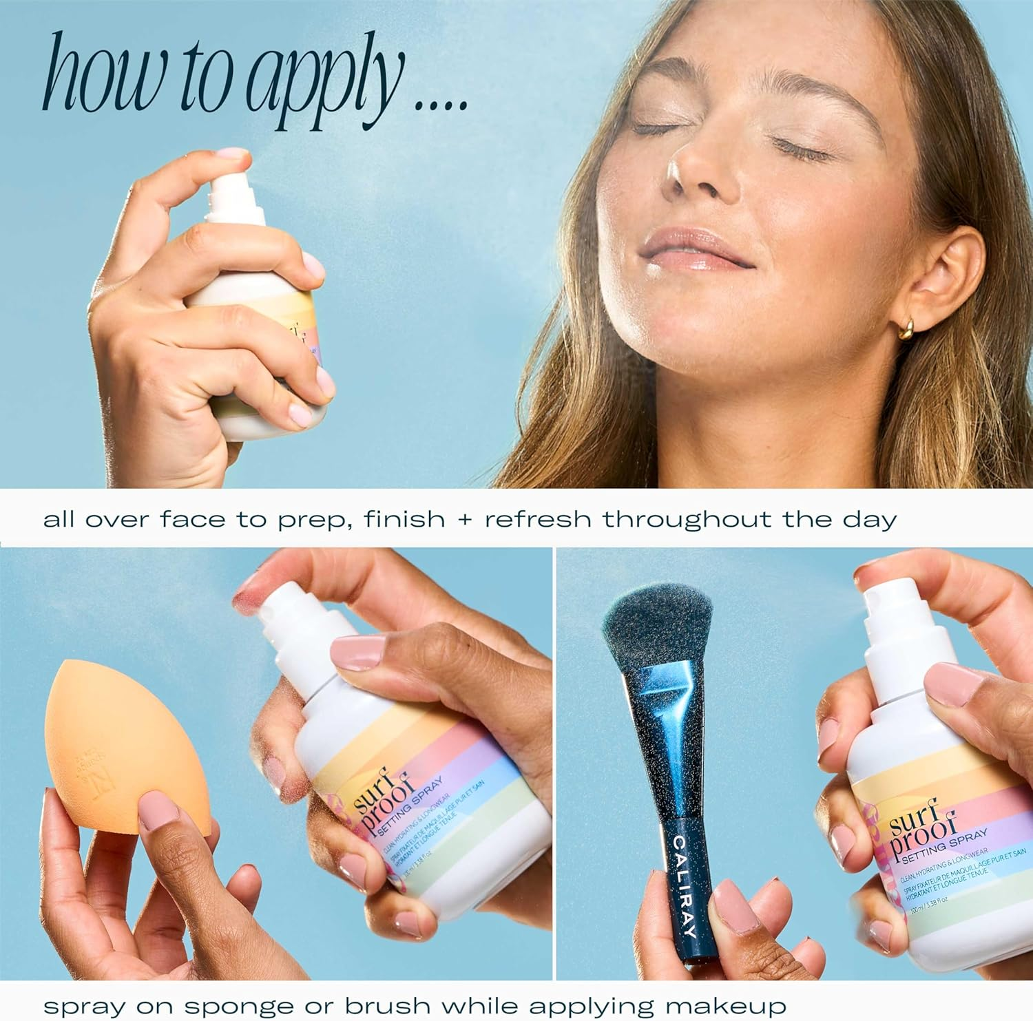 Caliray Surfproof Hydrating Setting Spray with Niacinamide 3.4 Oz / 100 Ml image number 2