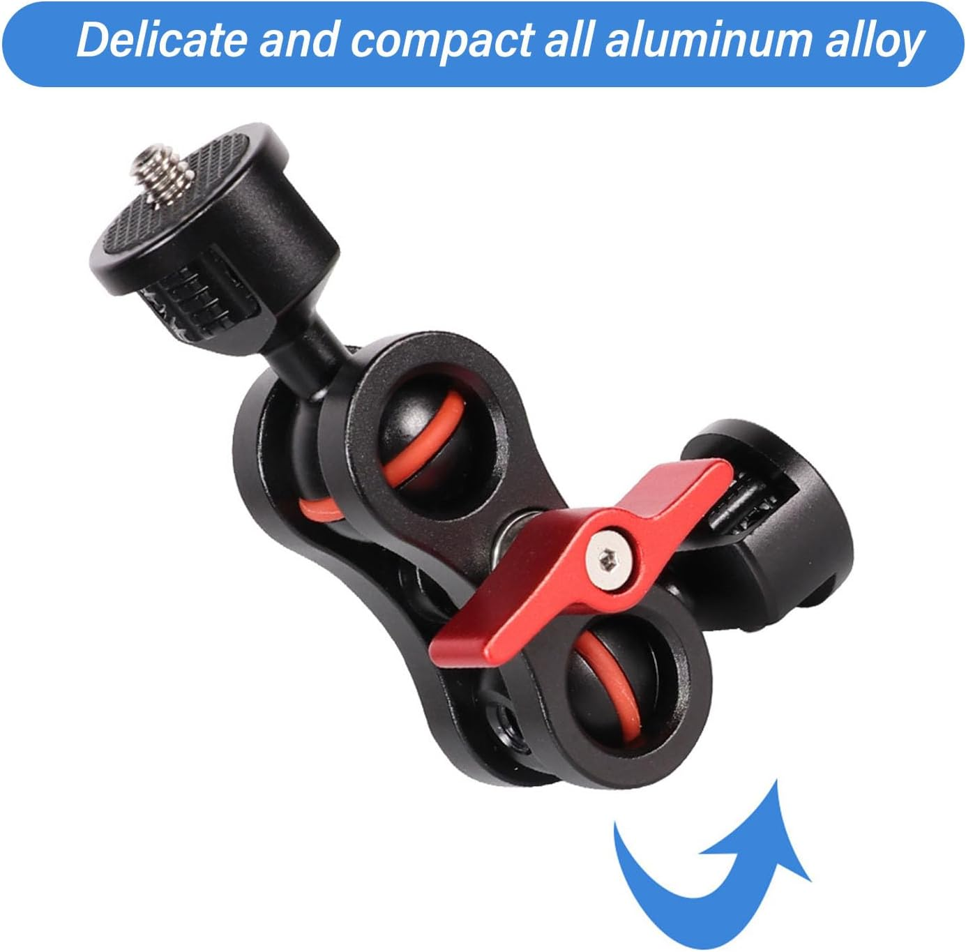 Suction Cup Camera Car Mount, Camera Suction Mount with Dual Ball Articulating Arm, 1/4 Screw Hole, 360&deg; Horizontal Adjustment and Rotation, for Action Cameras, Digital SLR Cameras image number 2