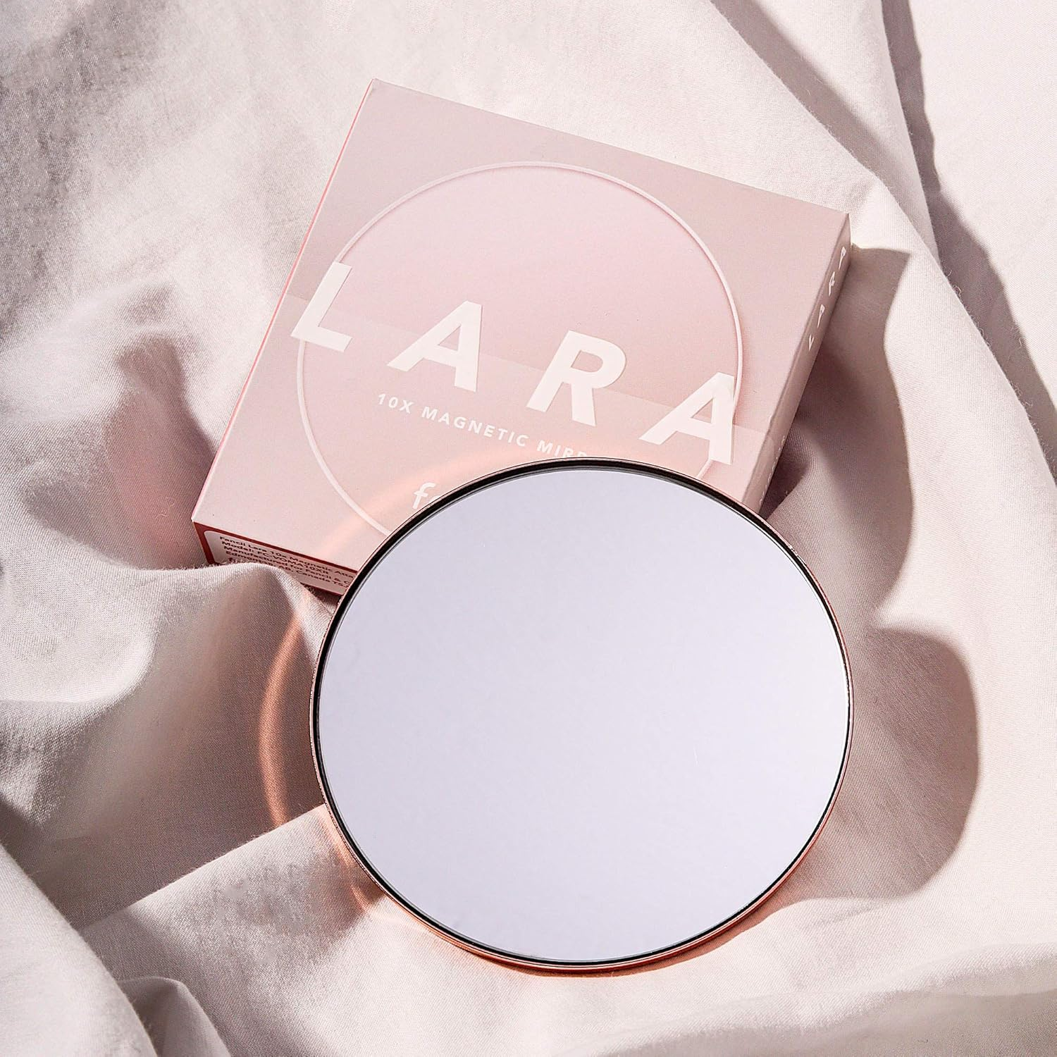 Fancii Lara Detachable 10X Magnifying Mirror, Magnetic Attachment - Compatible with Fancii Vera Vanity Mirrors (Not Included) - Lara (Rose Gold) image number 1