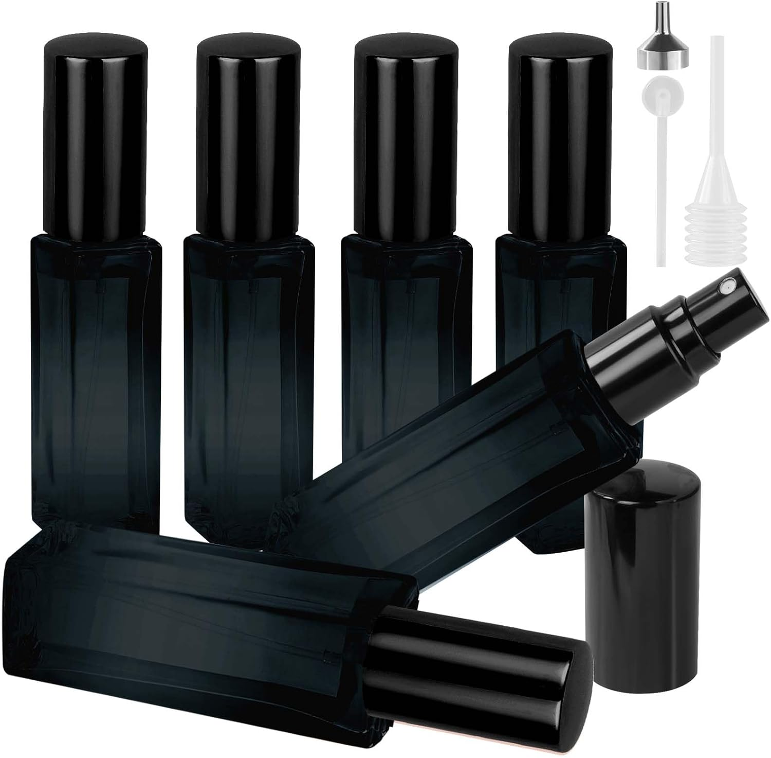 LOPHE Perfume Atomiser, 6 X 10 Ml Perfume Atomiser Refillable Mini Perfume Atomiser with Dispenser, Atomiser Perfume Spray Bottle for Travel Men and Women, Holidays, Air Travel, Orange