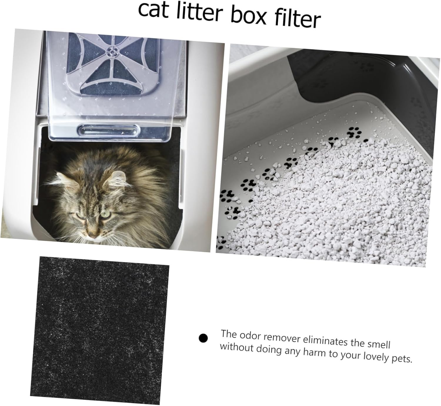 Minkissy 24Pcs Charcoal Tablets Pet Litter Box Mat Replacement Filters for Cat Litter Box Odor Absorber Pad image number 2