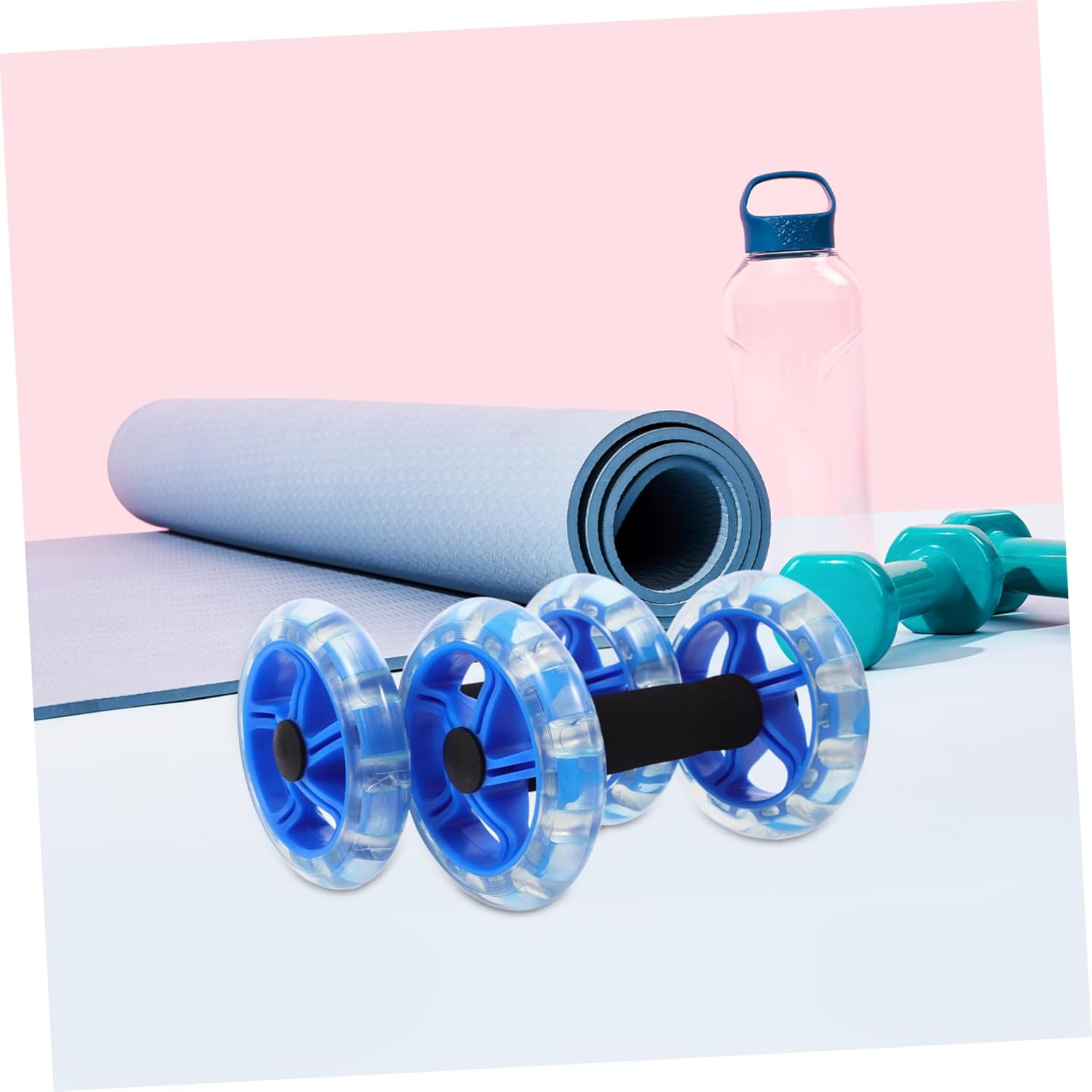 JOINPAYA Twin-Wheel Fitness Wheel for Core Strength Training Abdominal Exercise Machine Fitness Roller for Home Gym Use Helps in Tummy Control image number 2