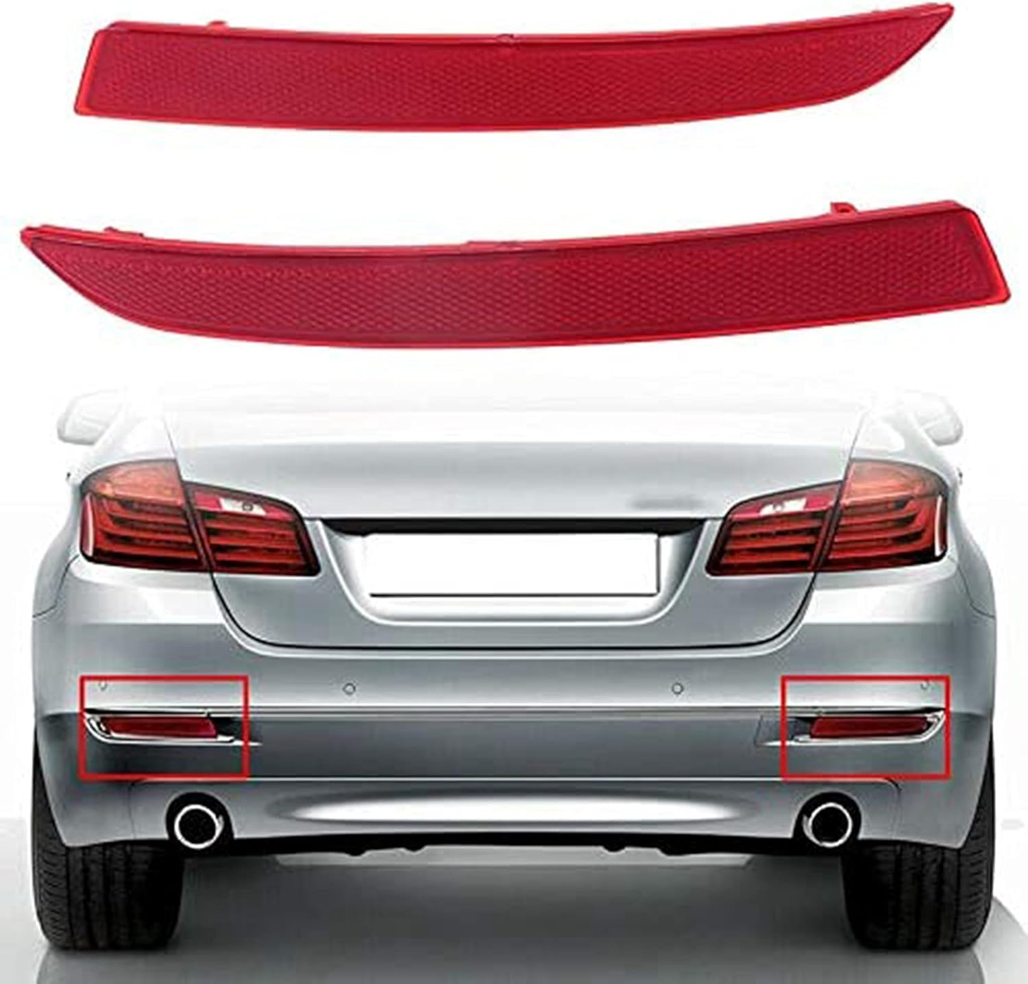Rear Bumper Reflector Light Trim Warning Lamp 63147318555 63147318556 for F10 F18 520D 520I 528I 535I 2013-2016 image number 2