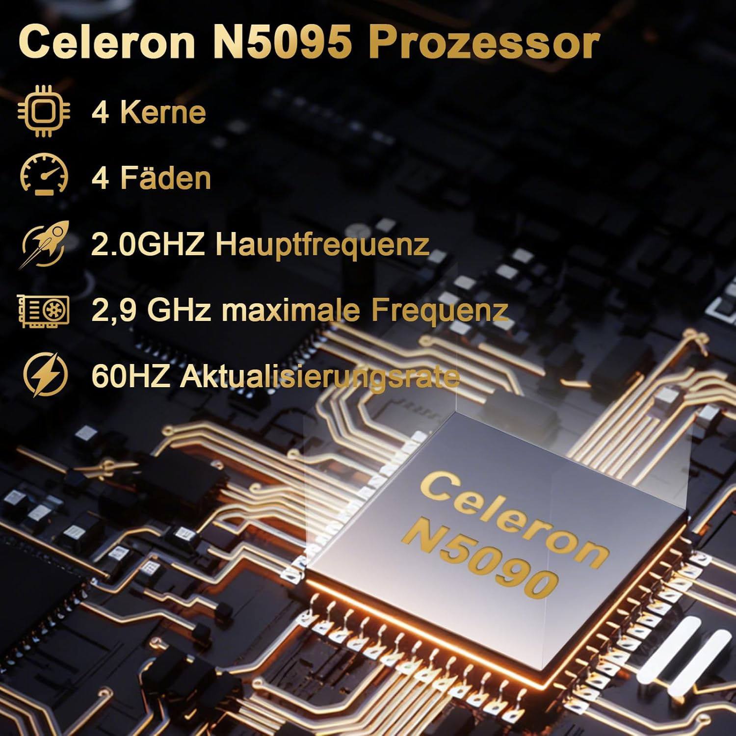 2025 Gaming Laptop 16 Inch Win11 12 + 512GB SSD Support 2TB (HDD-2TB) 1920 X 1200 Notebook 4-Core Celeron N5095 (Up to 2.9 Ghz) Laptop with Number Keyboard Wifi Mini HDMI German Keyboard Cover Black - N600-Black-2 image number 2