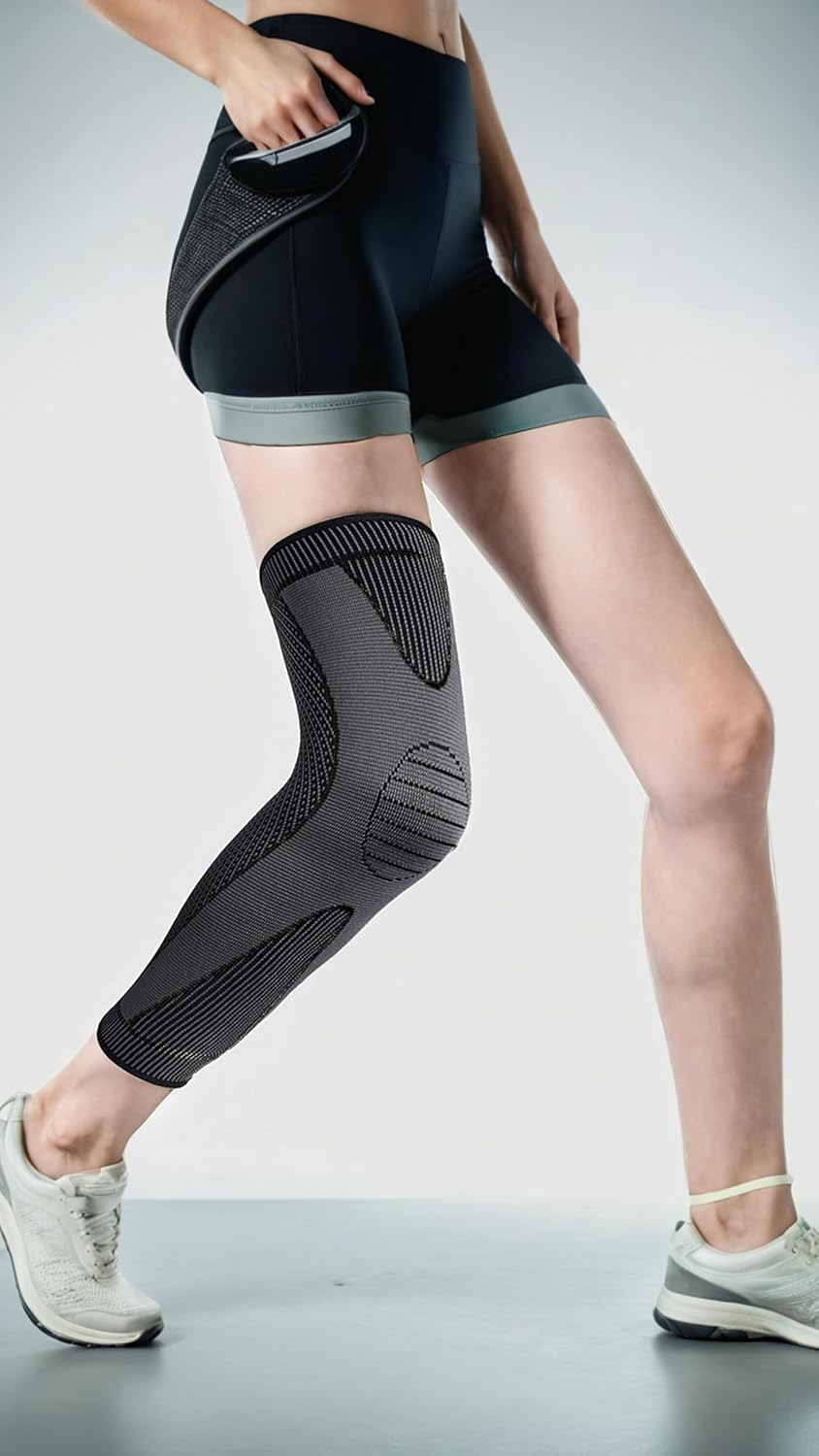Generic Compression Leg Sleeves - Boost Performance, Reduce Swelling, Support for Sports, Arthritis & Varicose Veins - Unisex-Adults, X-Large, Solid, Sporty image number 4
