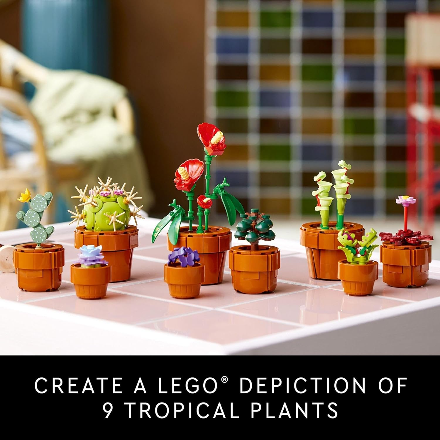 LEGO Botanicals Tiny Plants Set, Artificial Flowers in 9 Buildable Terracotta-Coloured Pots, Botanical Collection, Home Decor Accessory, Floral Birthday Toys Idea for Men and Women 10329 image number 3