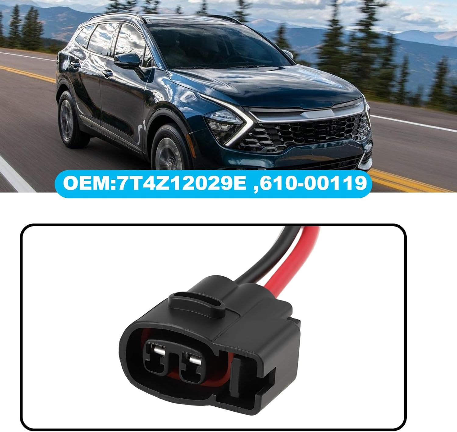 2Pin Ignition Coil Repair Plug Harness 7T4Z12029E 610-00119 Compatible with Kia Compatible with Toyota