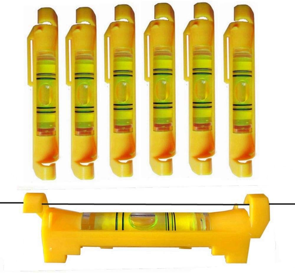 6X Hanging Bubble Line Level for Building Trades, Engineering, Surveying, Metalworking and Other Equipment Measure (Yellow - 6 Pack)
