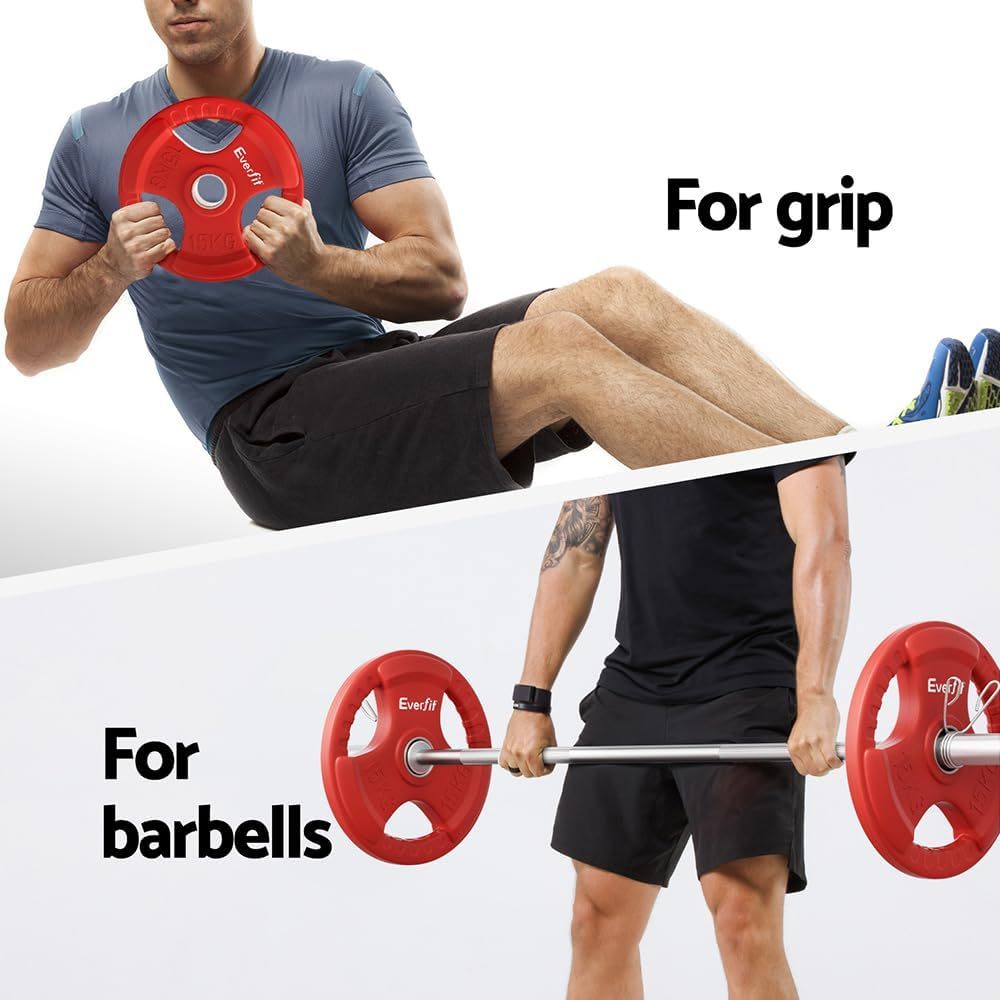Everfit Weight Plates Standard 15Kg Dumbbell Barbell Plate Weight Lifting Gym image number 5