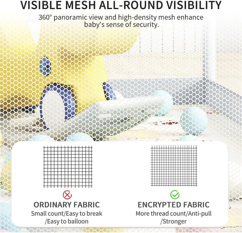 Infant Shining Baby Playpen, Playpens for Babies, Large Playpen for Toddlers, Recreation Area, Sturdy Safety Baby Play Yard Fence，Baby Gate Playpen (125 * 125Cm, Gray) image number 3
