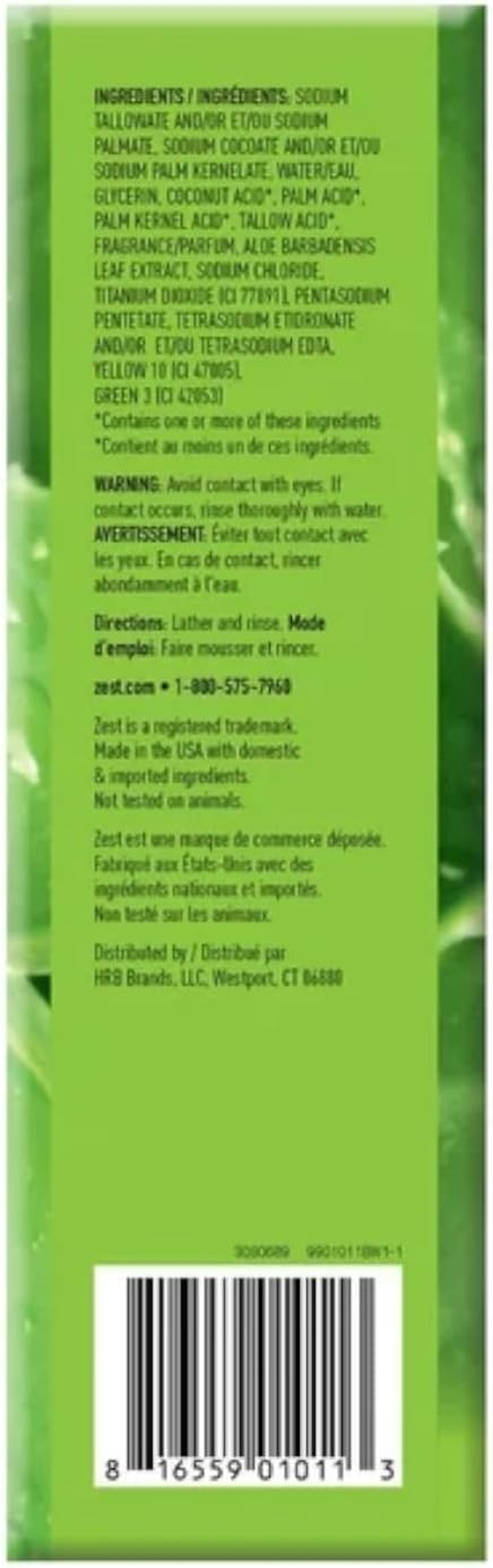 Zest Bar Soap, Fresh Aloe, 4 Oz, 16 Bars Pack image number 3