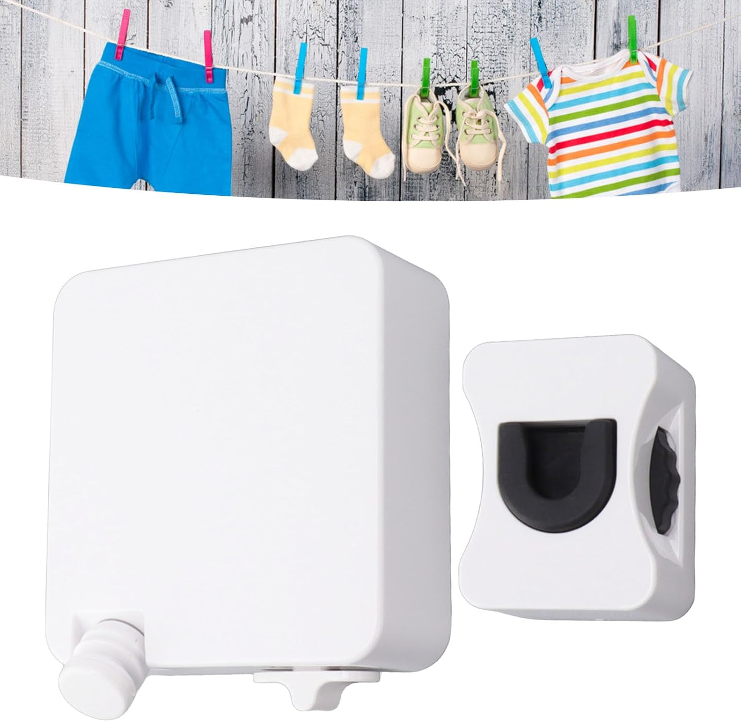 Clothes Line Retracting 6M/6.6Yd, Wall Mount Retractable Clothesline for Indoor Outdoor Backyard, Apartment Clothes Drying Rope String for Hanging Laundry, 25Kg Load Bearing