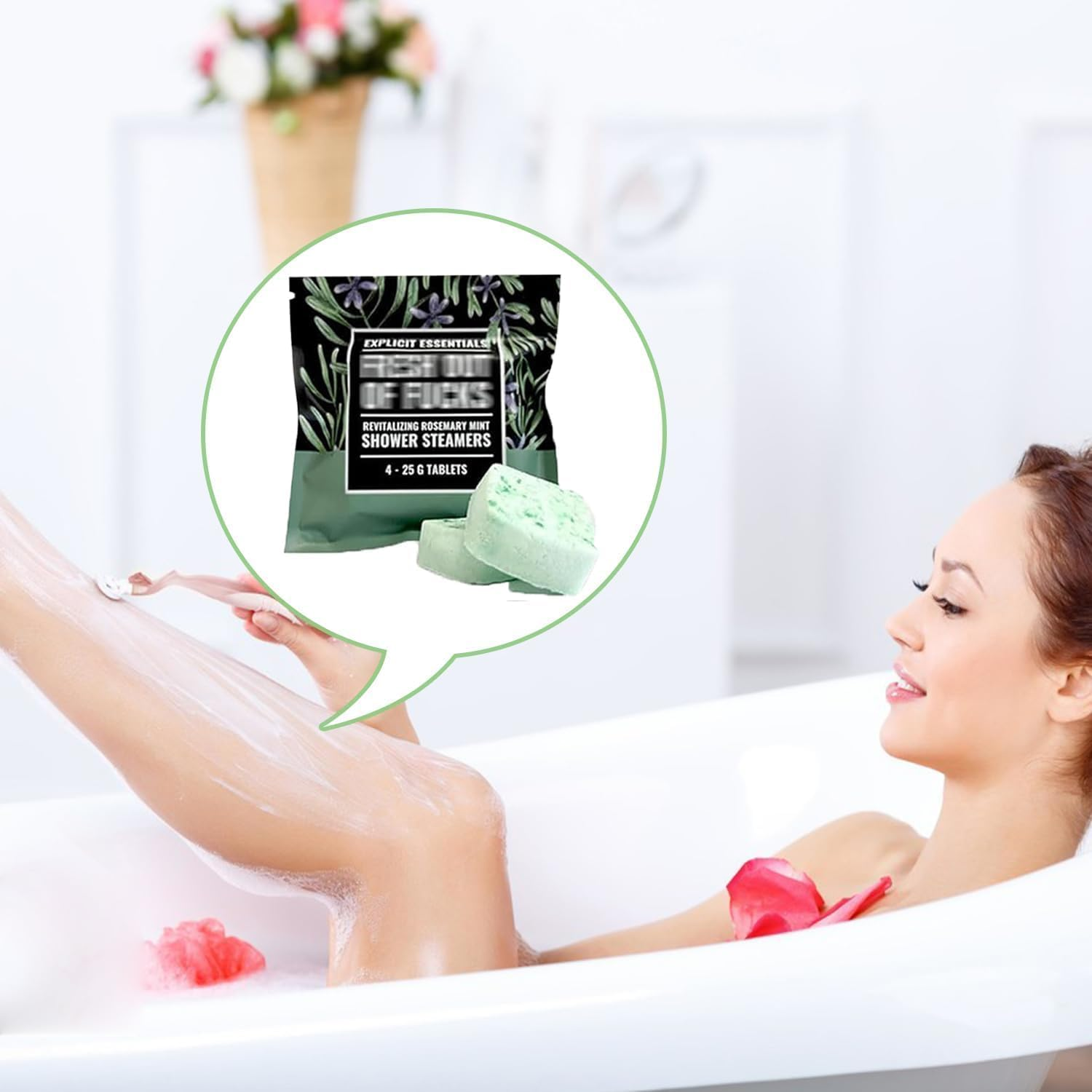 Shower Steamers Gift Set, Shower Steamer Shower Bombs Set, Bath Spa Relaxation Beauty Self Care Shower Tablets Gifts for Women Mum Her Him(Green) image number 4