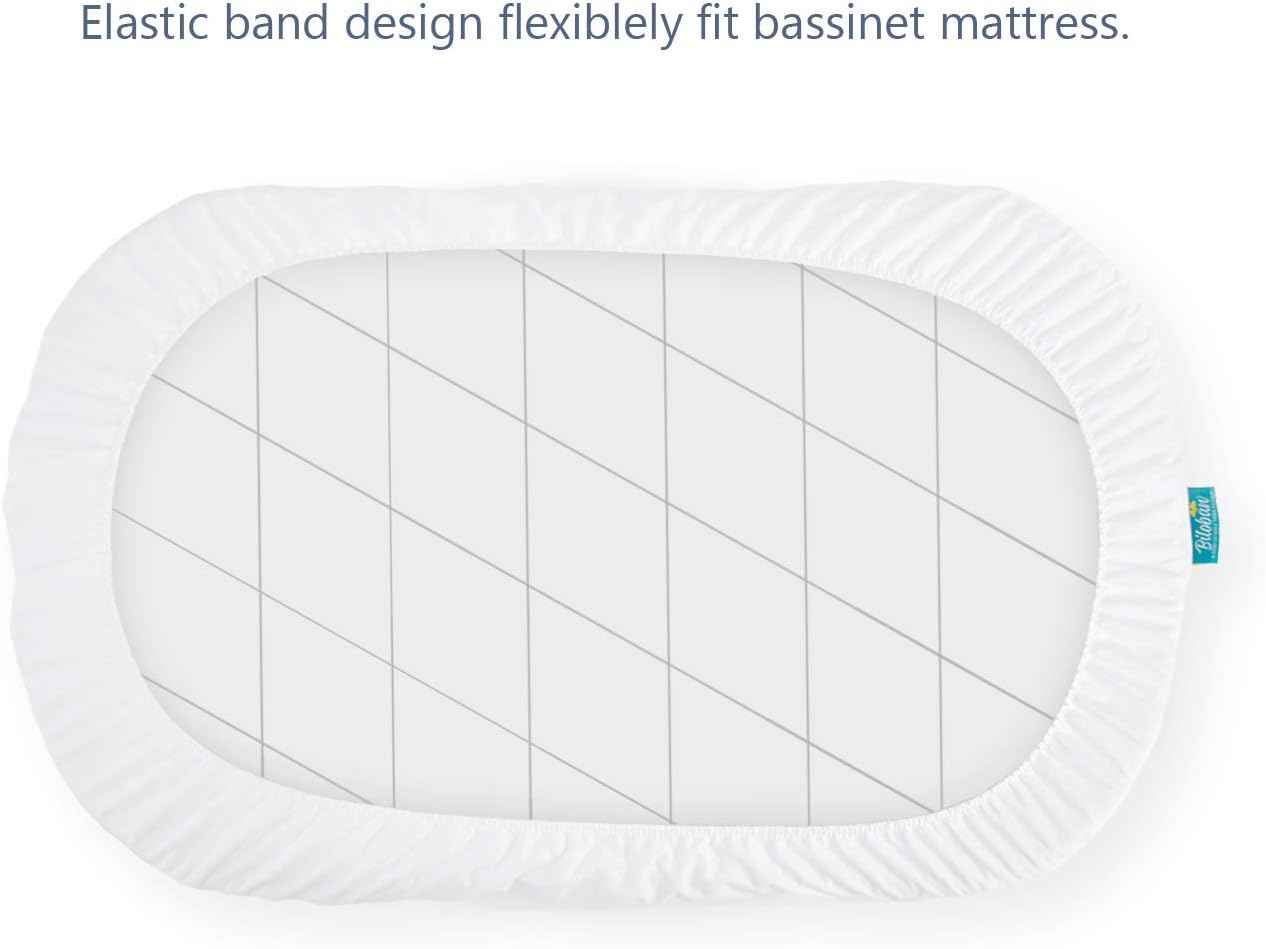 Bassinet Mattress Protector, Fits 15" X 30" Graco Sense2Snooze and Dream on Me Lacy Bassinet, 2 Pack, Waterproof, Washer & Dryer image number 3