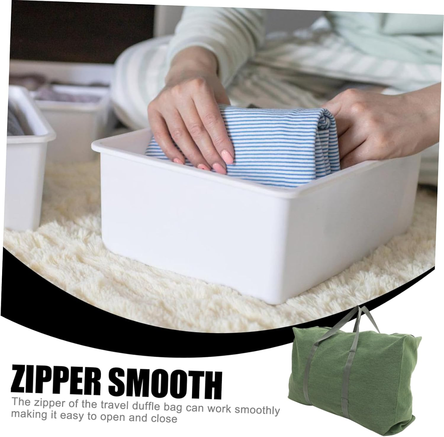 GALPADA Large Duffle Bag Canvas Travel Luggage Bag Olive Green Thickened Military-Style Large Capacity for Clothes Bedding Storage and Travel Random Color