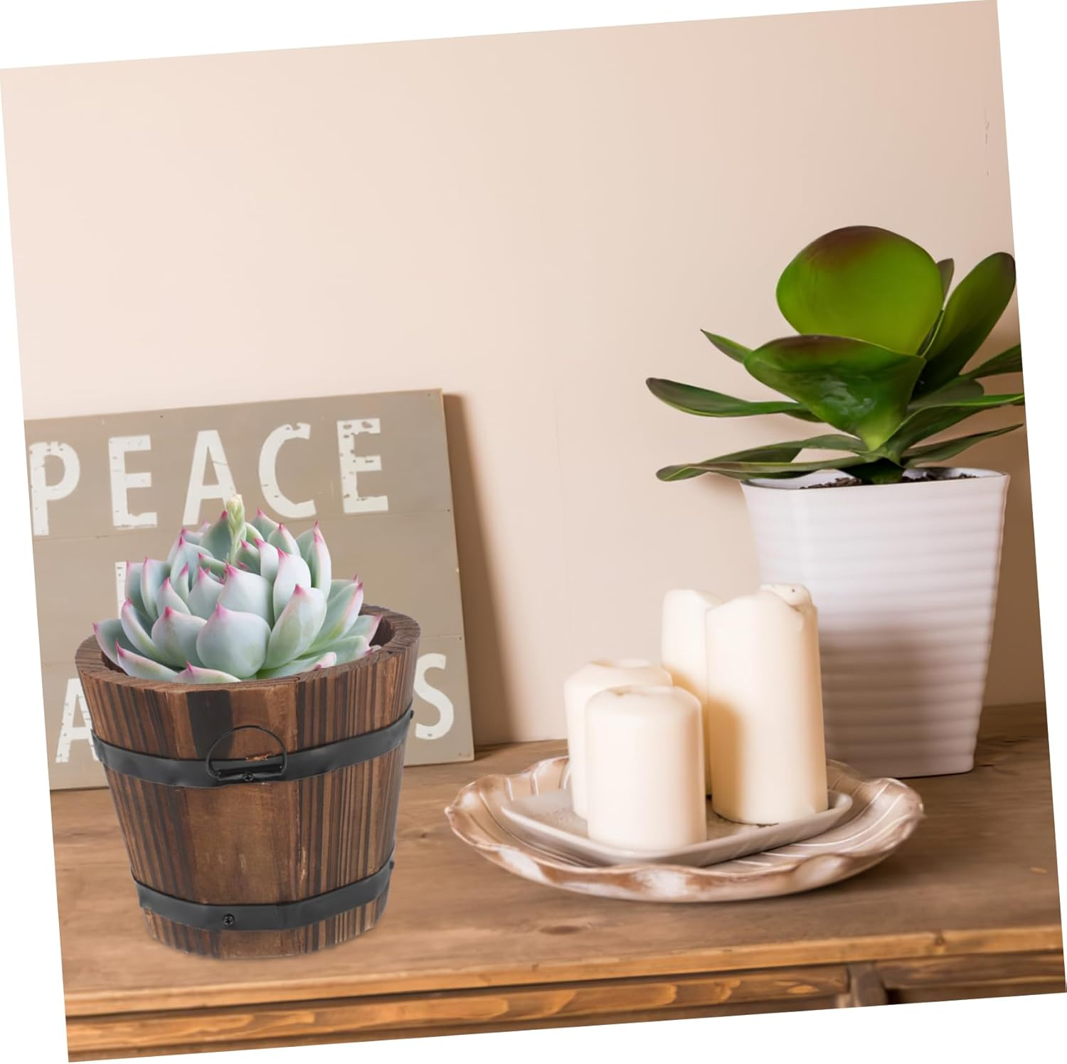 Whiskey Barrel Decor Planter Pot Wood Vegetable Pot Potato Planter Holder image number 5