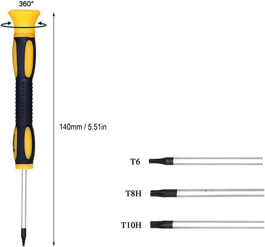 Fongmore T6 T8H T10H with Hole Security Torx Screwdriver Set for Xbox One 360 Controller PS3 PS4 Repair Tool Kit with Safety Lever Pudger image number 5