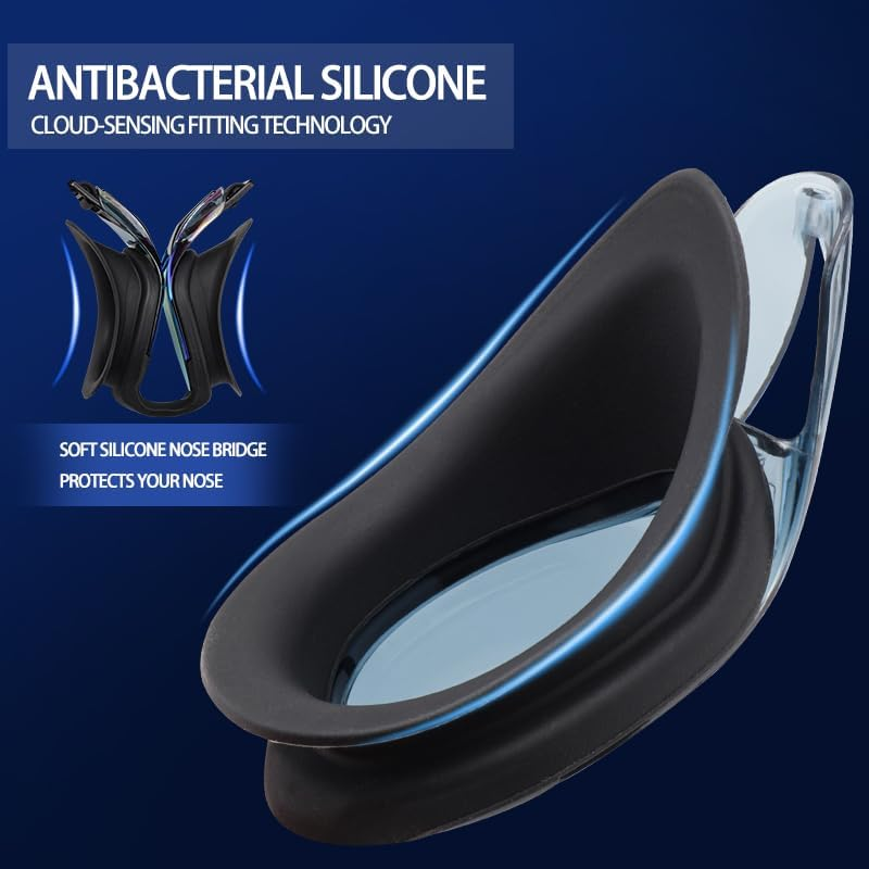 Anti Fog Swim Goggles for Men, Women & Teenagers - Comfortable, Leakproof, UV Protection, Adjustable Swim Goggles for Adults, Ideal for Swimming, Diving, and Water Sports image number 5