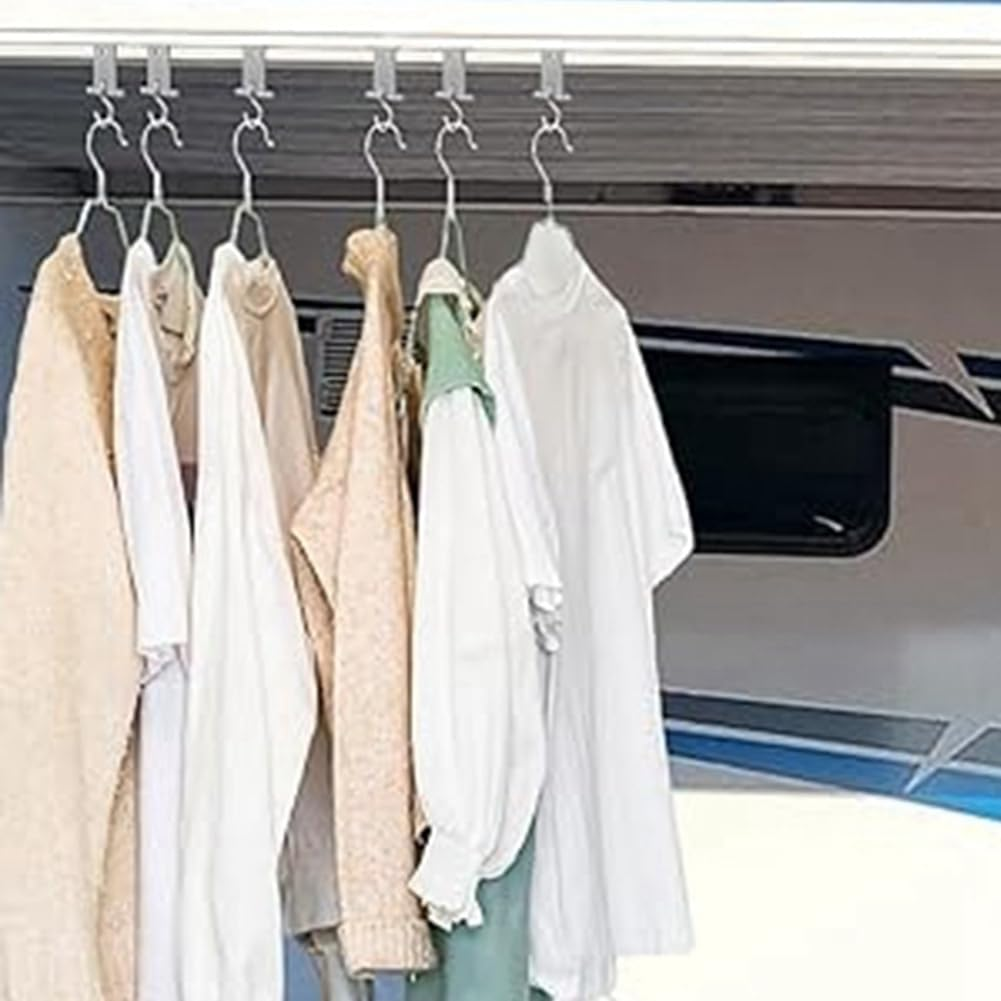 16Pcs RV Awning Hooks Cedarwood Rail Hangers for RV Caravan Camping Tent