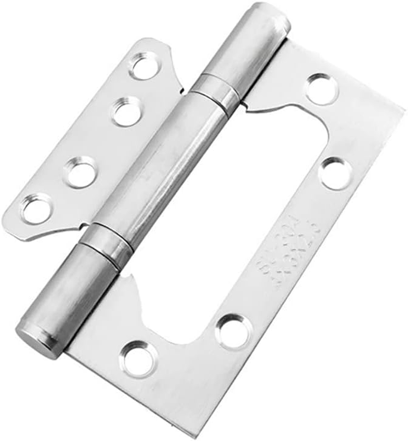 Stainless Steel Flush Hinges, 2 Pcs Small Flush Doors Hinges with Screws, Smooth and Silent Movement, Ideal for Bedroom Wardrobe, Kitchen Cabinets, Internal Doors image number 5