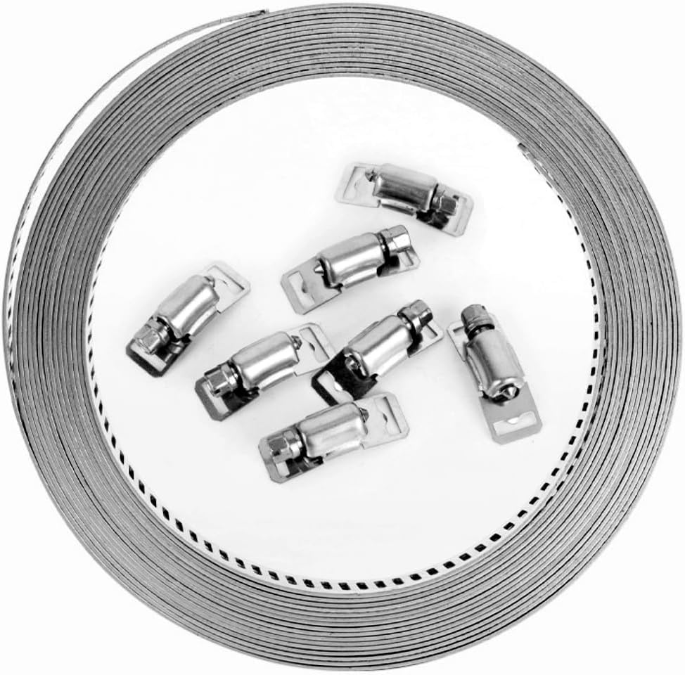 Clamps Hose Stainless Steel Worm Clamp,Hose Clamps 20 FT Adjustable 304 Stainless Steel Large Hose Clamp with 15 Fasteners Duct Clamps,Hose Clamp Strap with Fasteners. image number 2