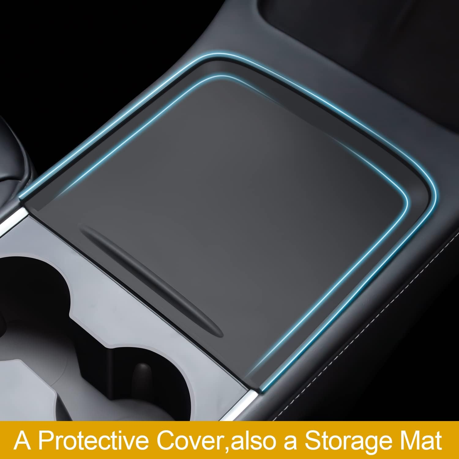 Silicone Center Console Wrap Cover for Tesla Model 3 Y 2021 2022 2023(Black) image number 5