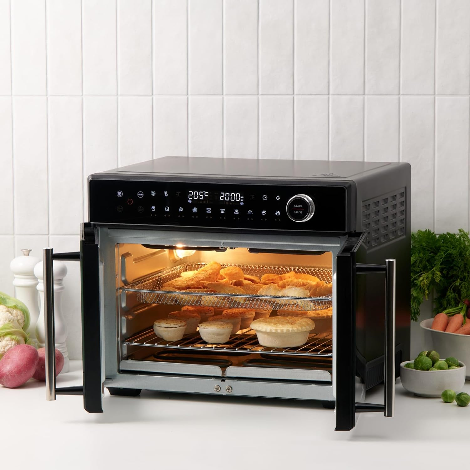 Wolstead Swift French Door Digital Air Fryer Oven &ndash; 28L, Black Countertop Convection Oven for Baking, Roasting, & Grilling image number 1