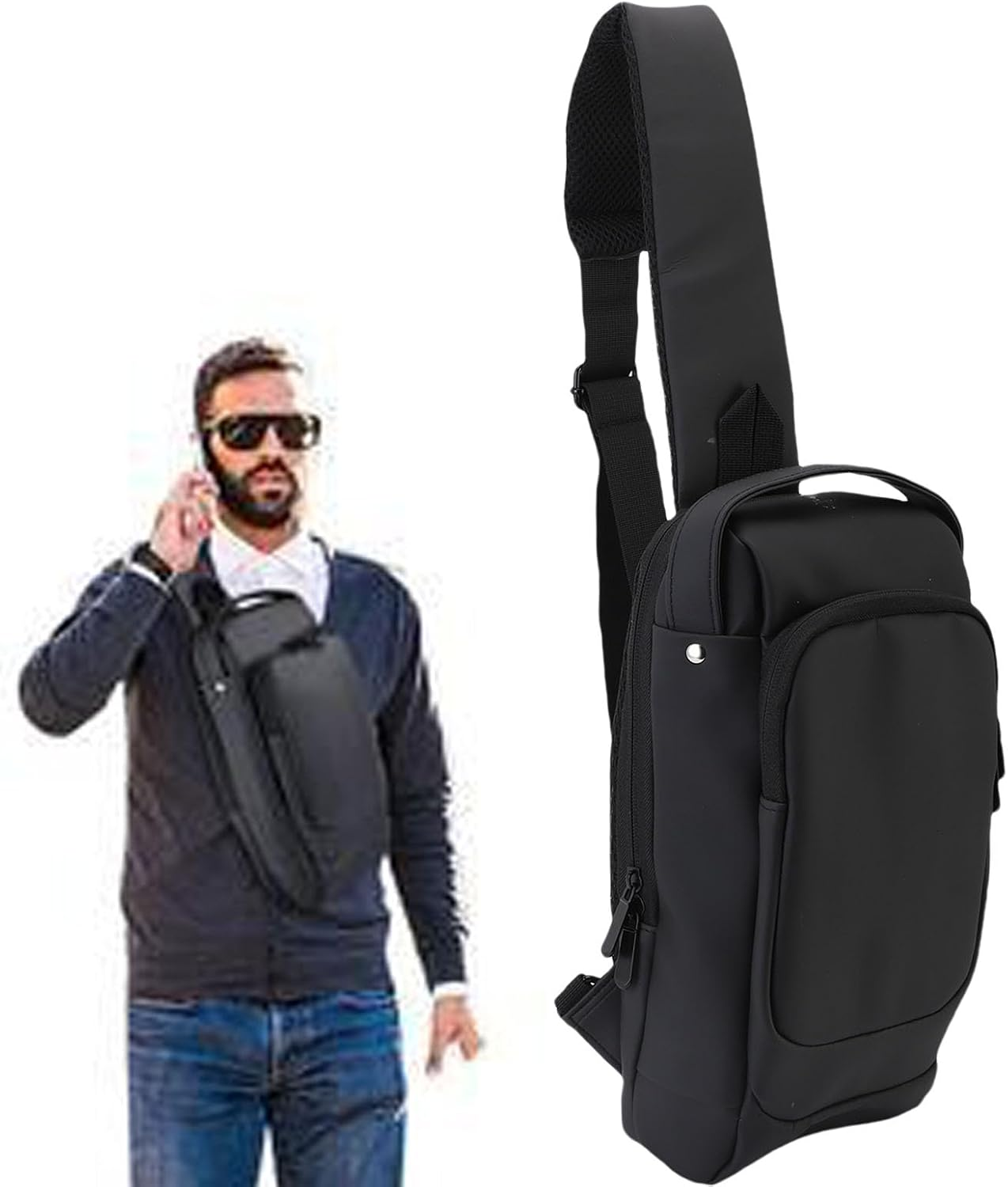 MENDUNER Handheld Gaming Console Sling Bag, Carrying Case Fit for Steam Deck OLED, Large Storage Space Retro Gaming Consoles Accessories Travel Bag image number 2