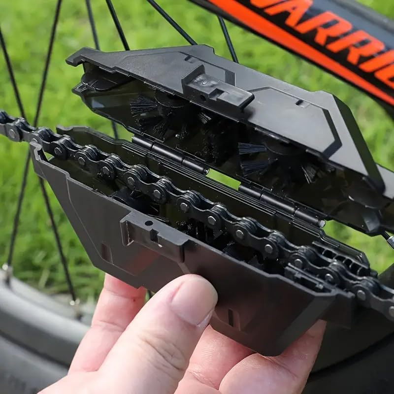 AIMALL Bicycle Chain Cleaner Tool Box Set &ndash; 360&deg; Cleaning Brushes with Magnetic Bottom, Multifunctional Chain Maintenance Tool for Mountain & Road Bikes image number 4