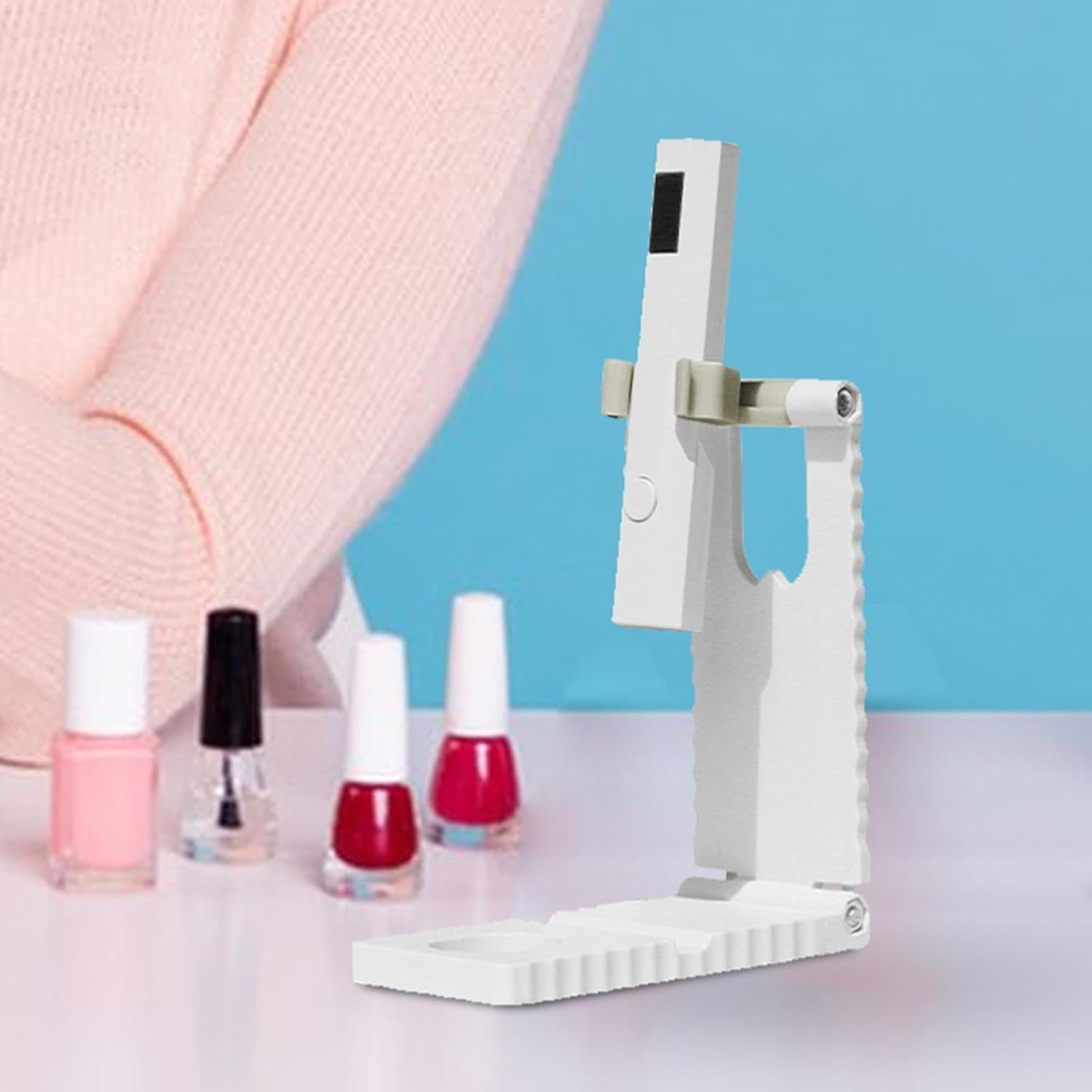 Vgvgaj UV Light Stand - UV Lamp Stand Cell Phone Holder - 360 Degrees Rotation Smartphone Stand, Adjustable Nail Manicure Tools for Girls Women image number 1