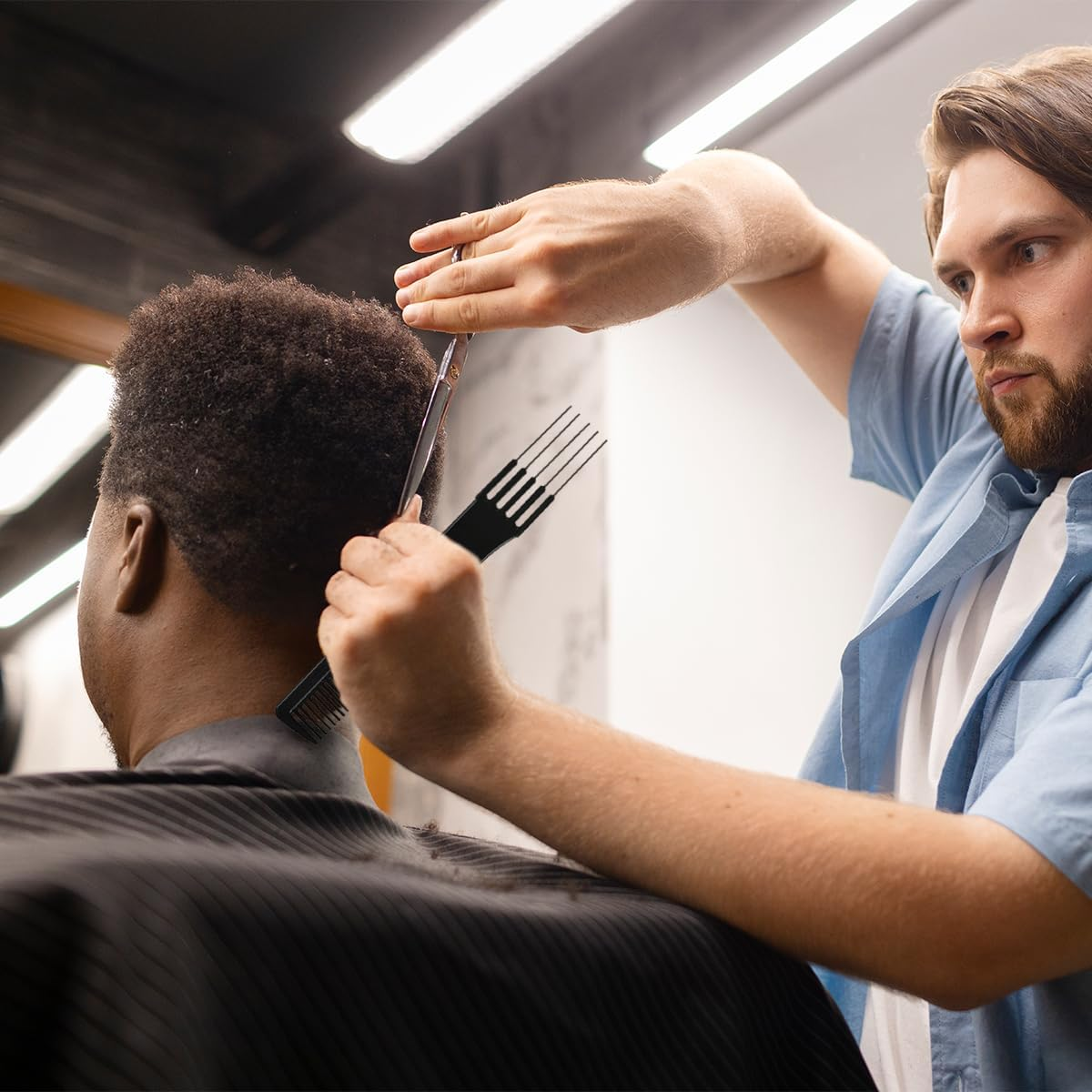 BEZANU Black Rat Tail Combs, 4 PCS Hair Stylists Professional Styling Comb Set for All Hair Types & Styles (3 Kinds) image number 6