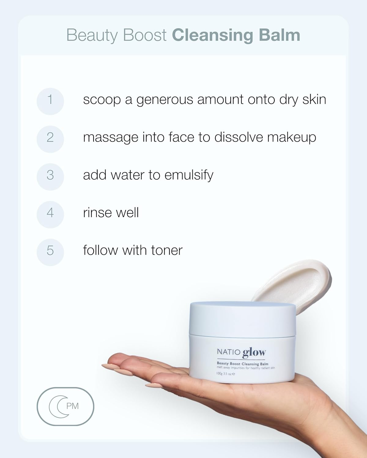 Natio Australia Glow Beauty Boost Cleansing Balm - Clinically Tested & Fragrance Free - Melt Away Impurities & Makeup - Hydrating & Brightening Makeup Remover - Kakadu Plum, Pomegranate, Goji Berry and Vitamin E - Vegan Friendly & Made in Australia image number 1