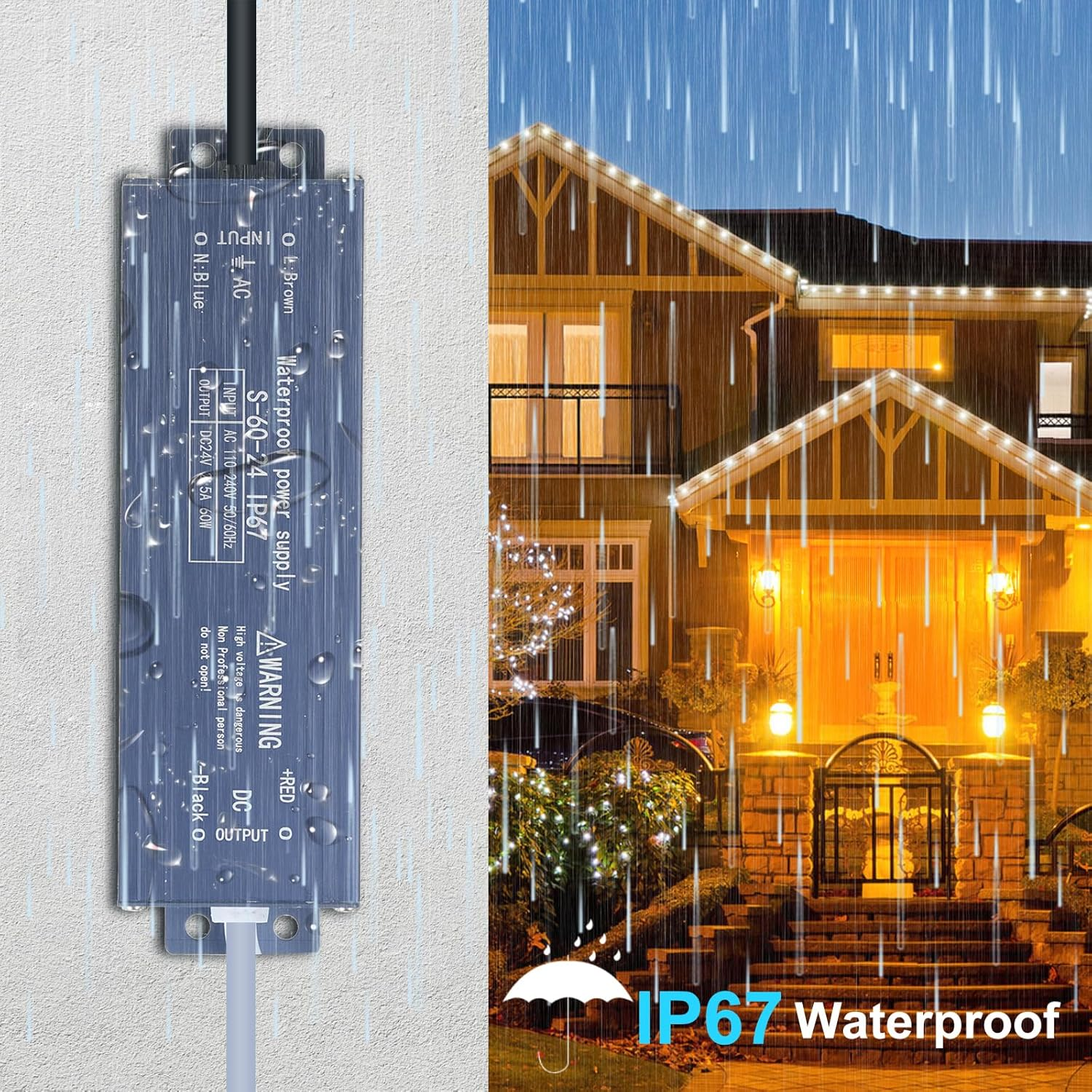 IP67 Driver Switch Power Supply Transformer Adapter AC -240V to DC 24V 120W Constant Voltage Output for Strip Light Lightbox Sign D image number 1