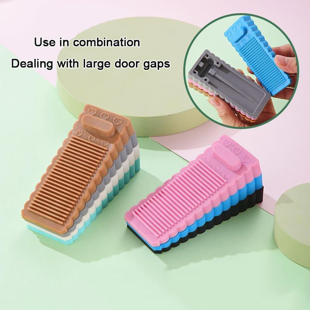 8PCS Rubber Door Stoppers, Heavy Duty Rubber Door Wedge Height Adjustable,No-Slip Doorstop Door Stoppers Floor Suitable for Bottom of Door