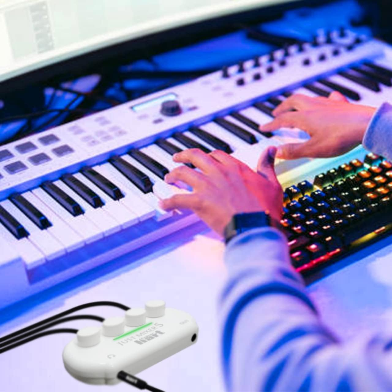 Maker Hart JUST Mixer S Portable 3 Channels Stereo in Mini Audio Mixer/2 Stereo Output/Battery/Usb Power/3C Device image number 1