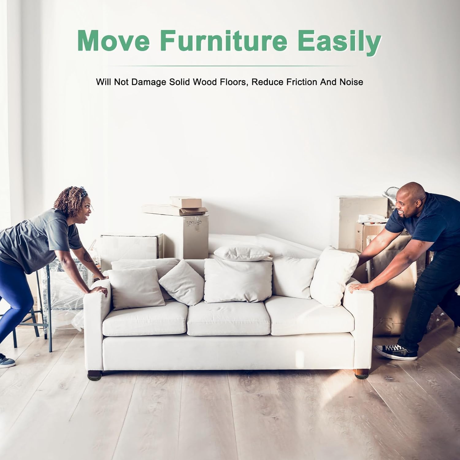 Furniture Sliders Appliance Slider Self-Adhesive Mover Glides for Carpet/Chair/Tables, Furniture round Pads Floor Protectors 24PCS (19Mm round Glides Black) image number 2