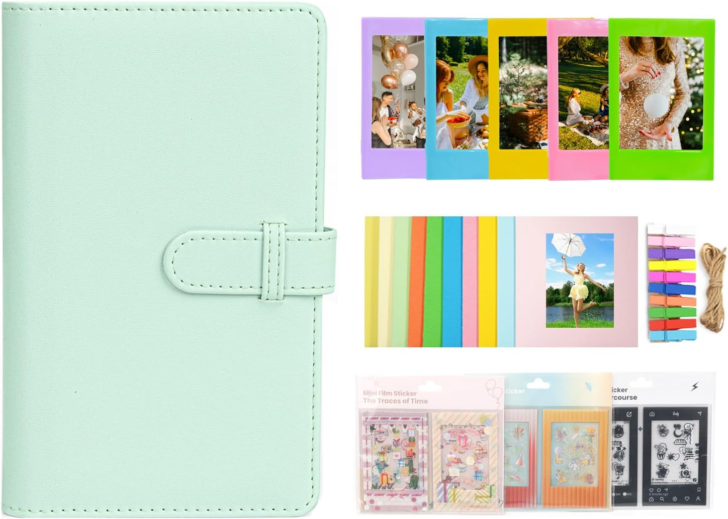 Aisnyho Instant Film Accessory Kit for Instax Mini Liplay 12 11 9 8+ 8 Evo 99 SE 40 90 70 50S 26 25 7S Camera + Album/Film Sticker/Mini Frame/Hanging Frame