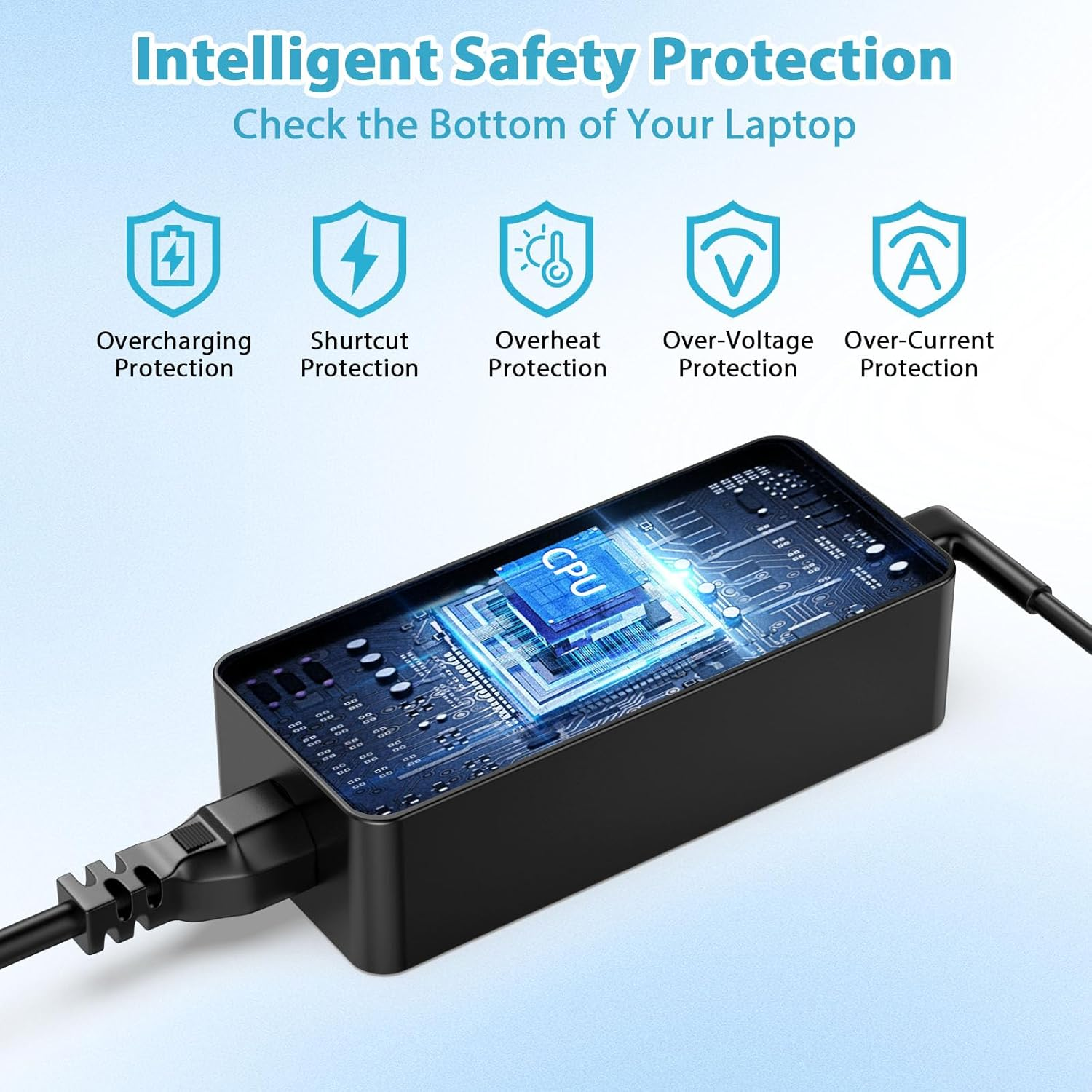 USB C Laptop Charger 65W Fast Type C Chromebook Charger Compatible with Lenovo, HP, Samsung, Acer, Asus, Google, Universal USB Type-C Laptop Chargers Also Works with 45W Devices image number 2