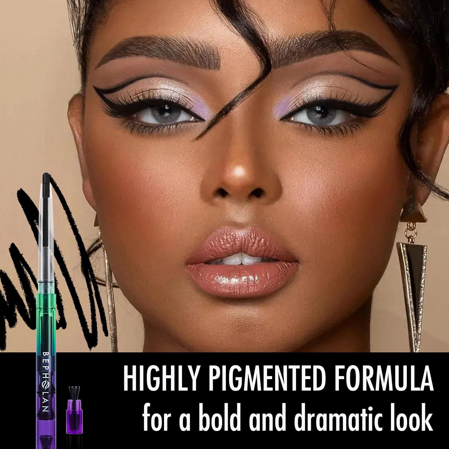 BEPHOLAN Black Eyeliner Pencils,Waterproof Gel Eyeliner Pencil Black Waterline Eye Liner Pen for Women Waterproof Smudge Proof Long-Lasting (BLACK) image number 4