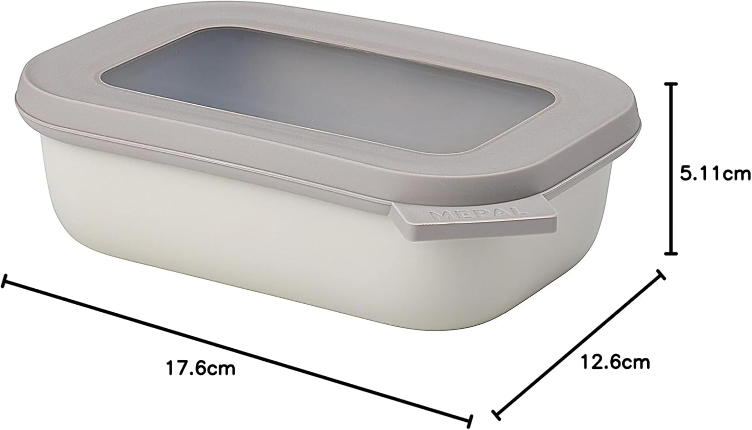 Mepal Cirqula Rectangular Multi Bowl 500Ml &ndash; Nordic White, Bpa-Free Airtight & Leakproof Food Storage Container with Lid, Microwave, Freezer & Dishwasher Safe, Made in Holland image number 7