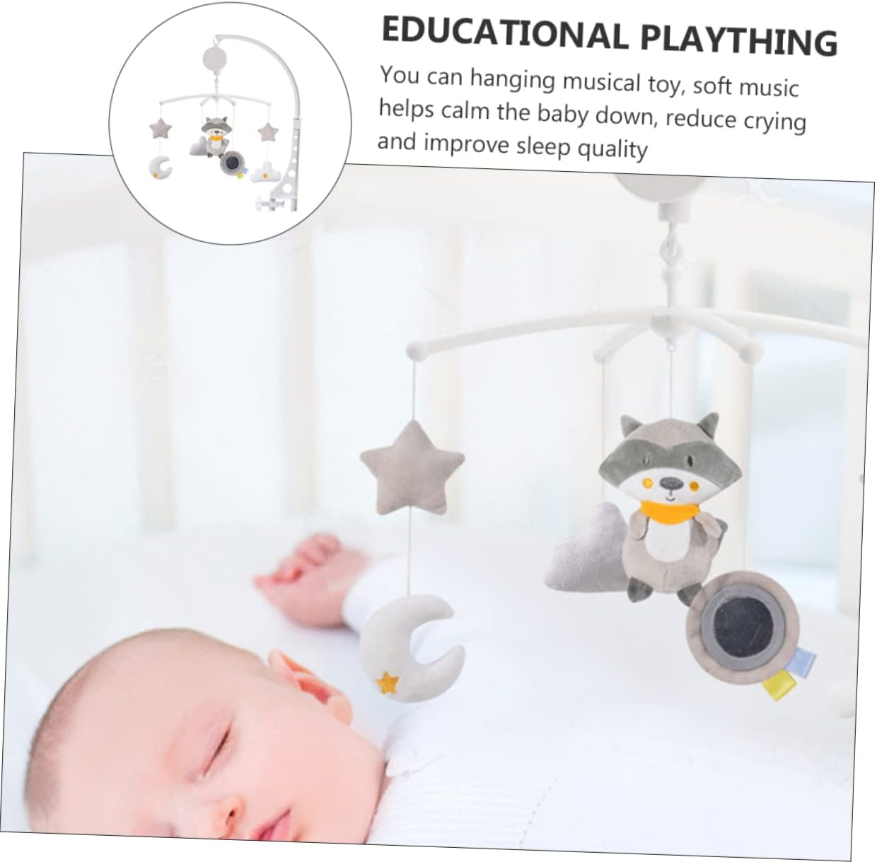 SHOWERORO Crib Ornament Wind Chime Early Educational Plaything Hearing Ability Improvement