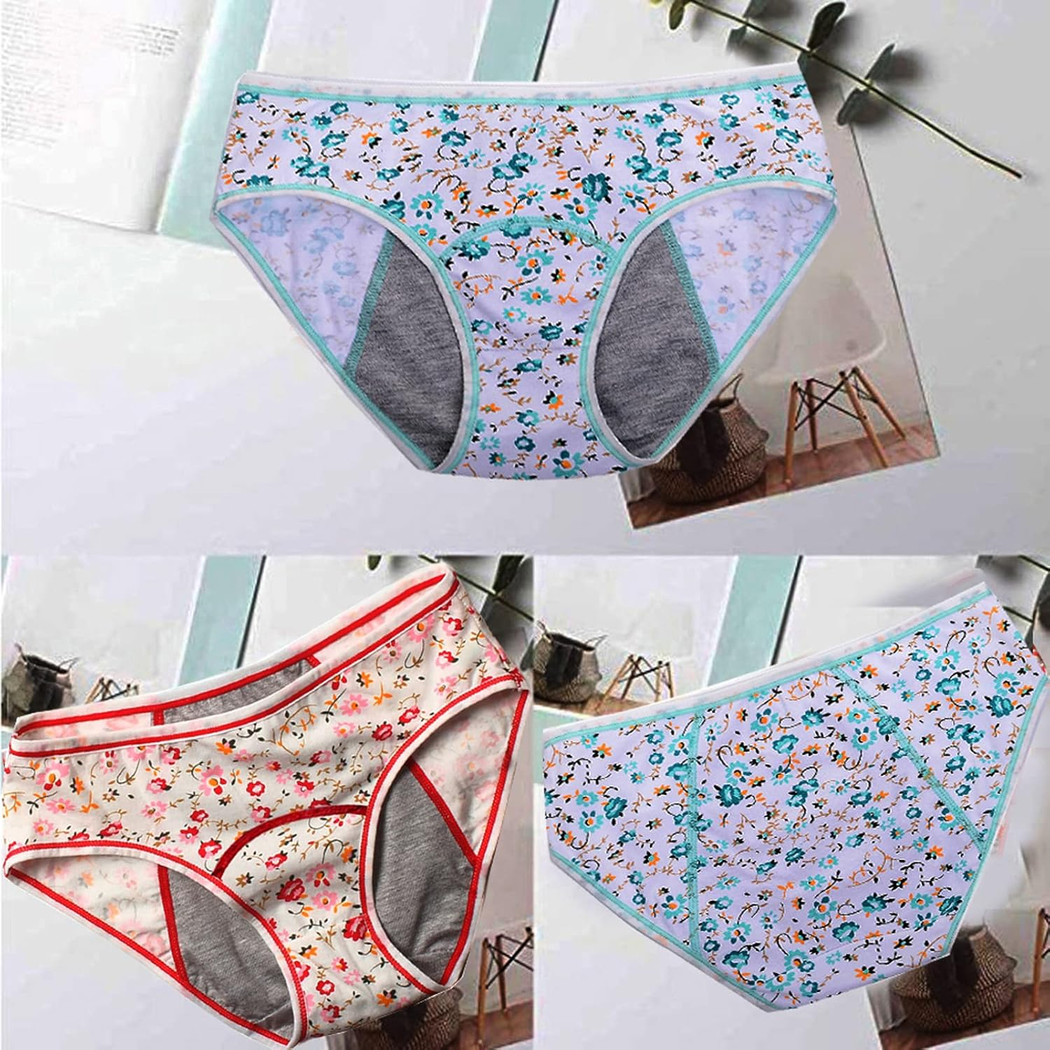 Teen Menstrual Period Underwear Girls Leakproof Protective Period Panties Women First Period Starter Kit Briefs image number 5