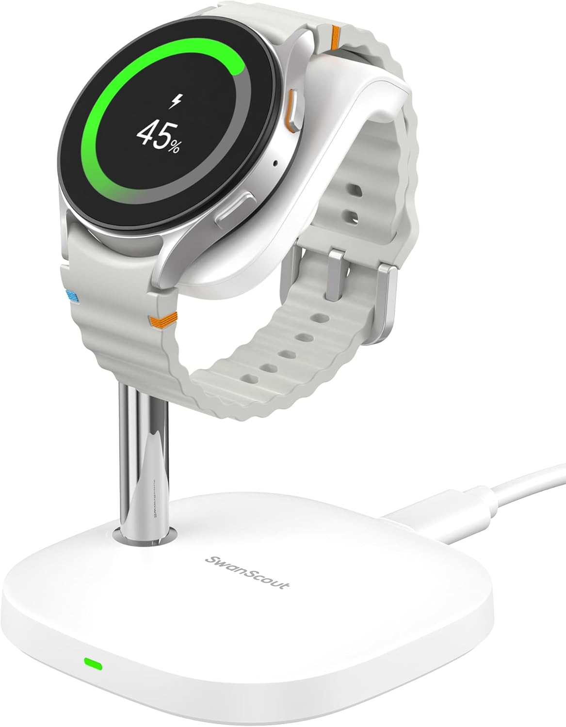 Swanscout Charger Stand for Samsung Watch, Fast Charging for Samsung Galaxy Watch 7/Ultra/6/6 Classic/5/5 Pro/4/3/Active 2, Swanscout 505S