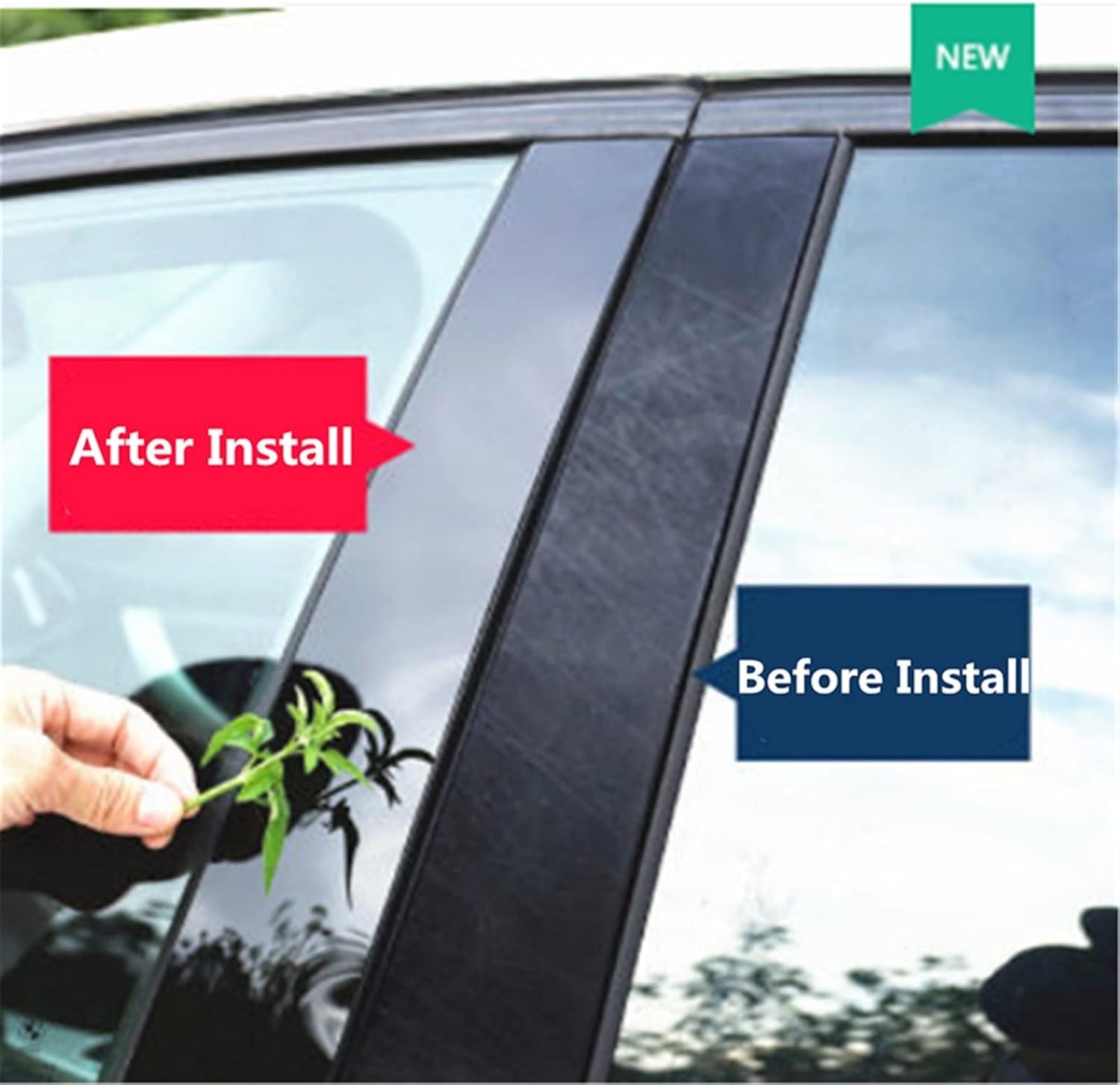 Car Pillar Posts Door Window Trim Cover Decorative for Kia Forte Sedan Hatcback K3 Cerato 2019 2020 2021 2022 2023 Exterior B-Pillar Sticker Cover image number 5