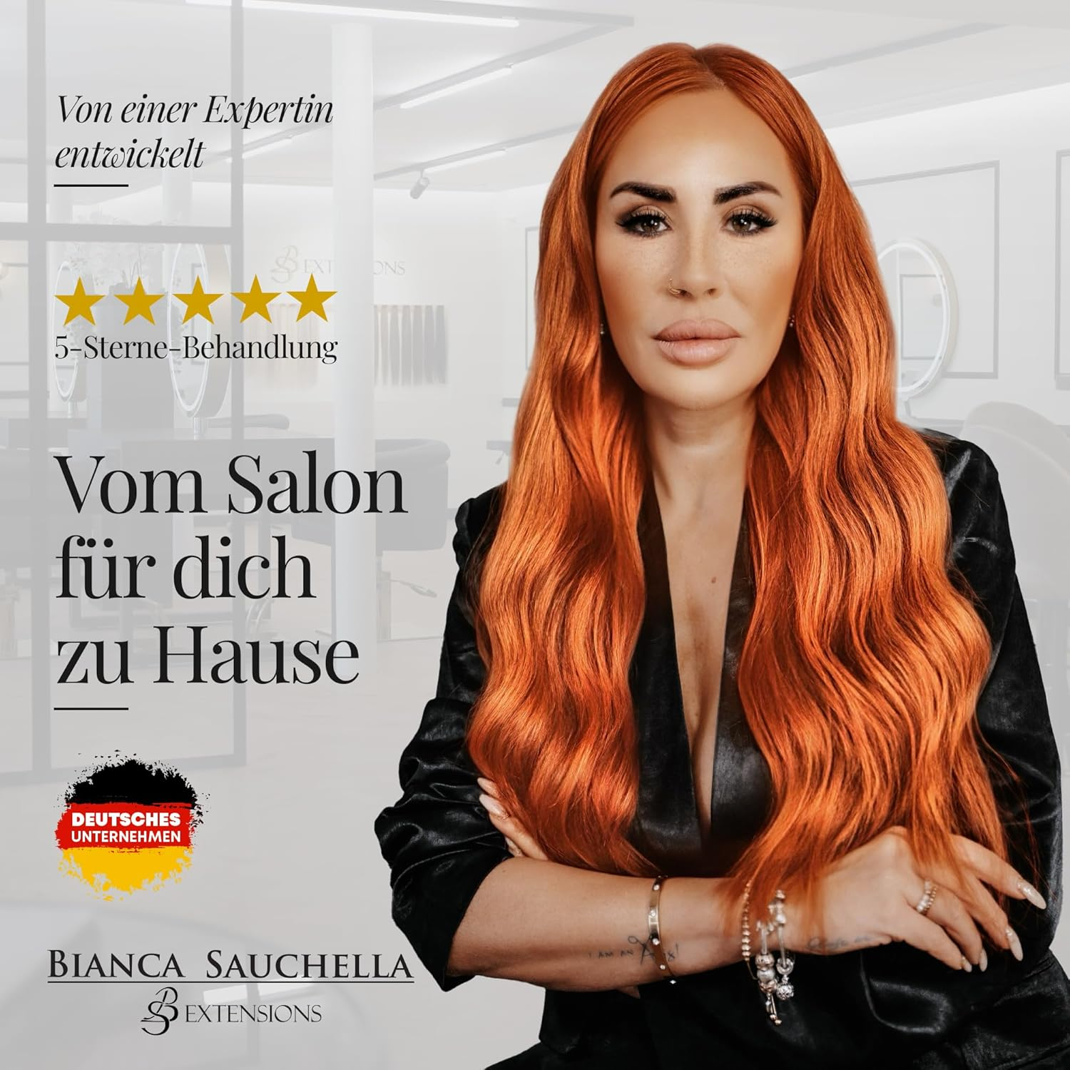 Bianca Sauchella Secret Shine Extensions Brush - Wild Boar Bristles & Keratin Pens, Anti-Frizz, Gentle without Pulling, Ideal for Tape-In, Bonding & Clip-In Extensions (White) image number 6